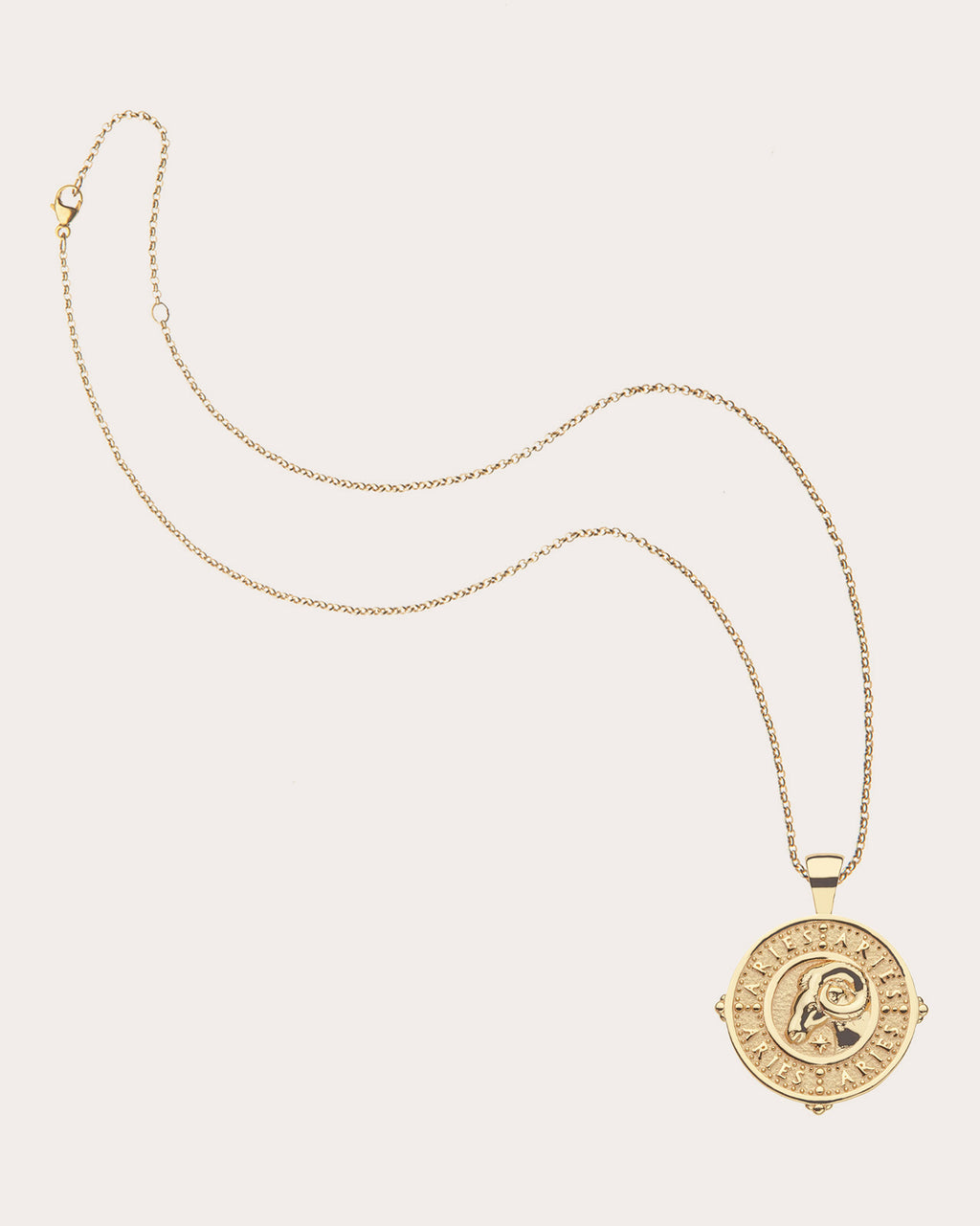 ARIES Small Zodiac Coin Pendant Necklace