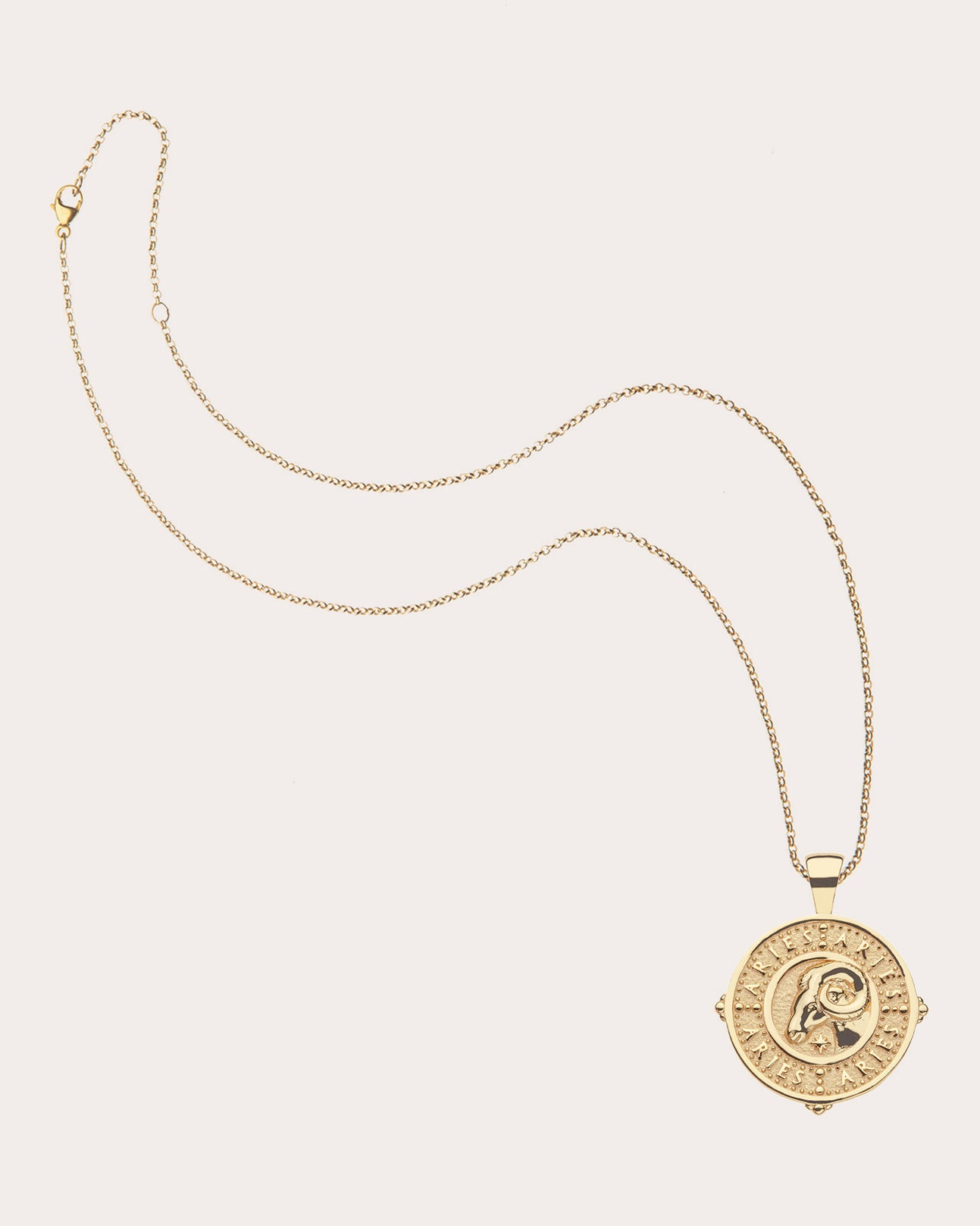 ARIES Small Zodiac Coin Pendant Necklace