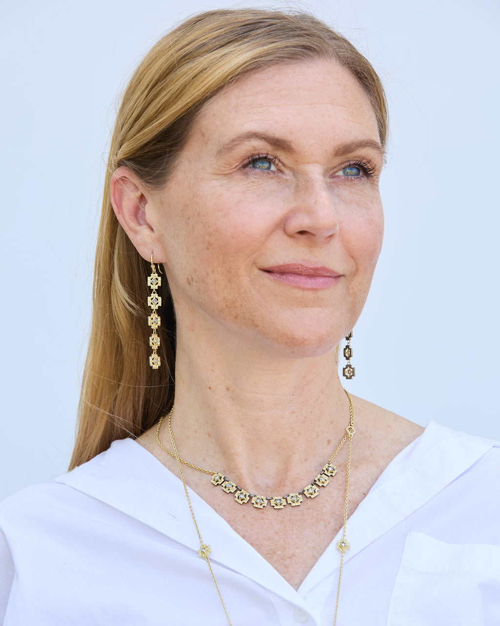 Diamond & 18k Gold Crivelli Cross Bib Necklace