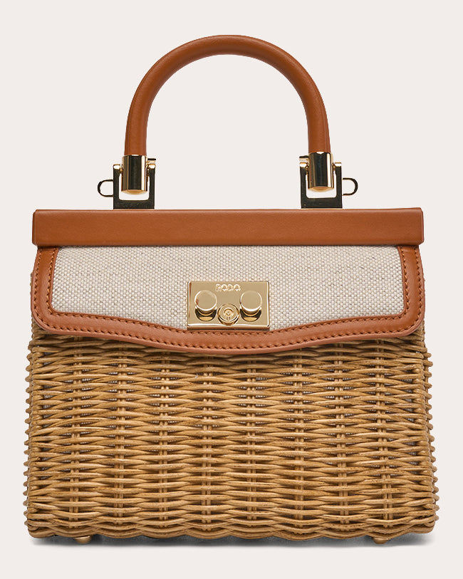 Paris Wicker Mini Handbag