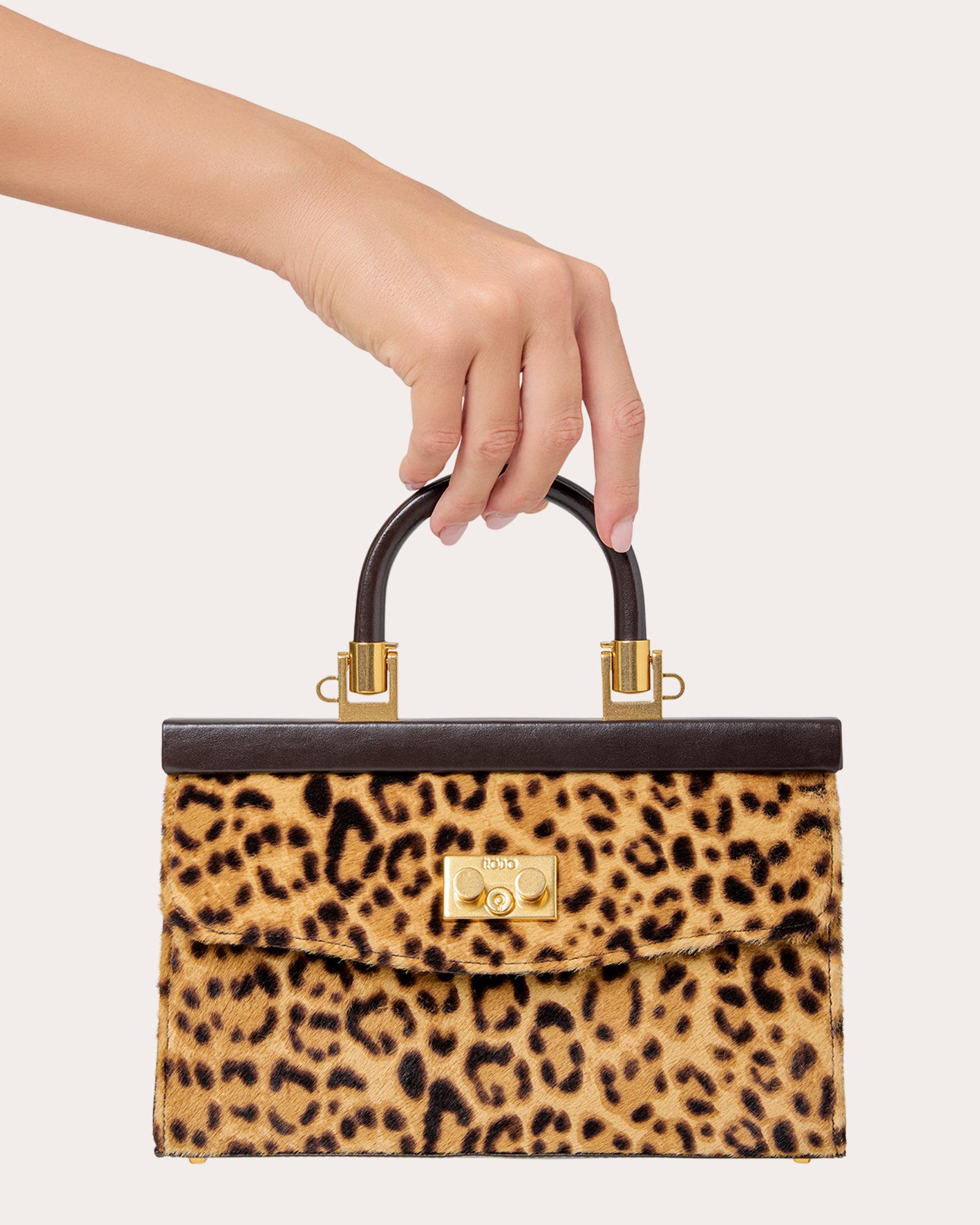 Small Paris Leopard Calf Hair Handbag