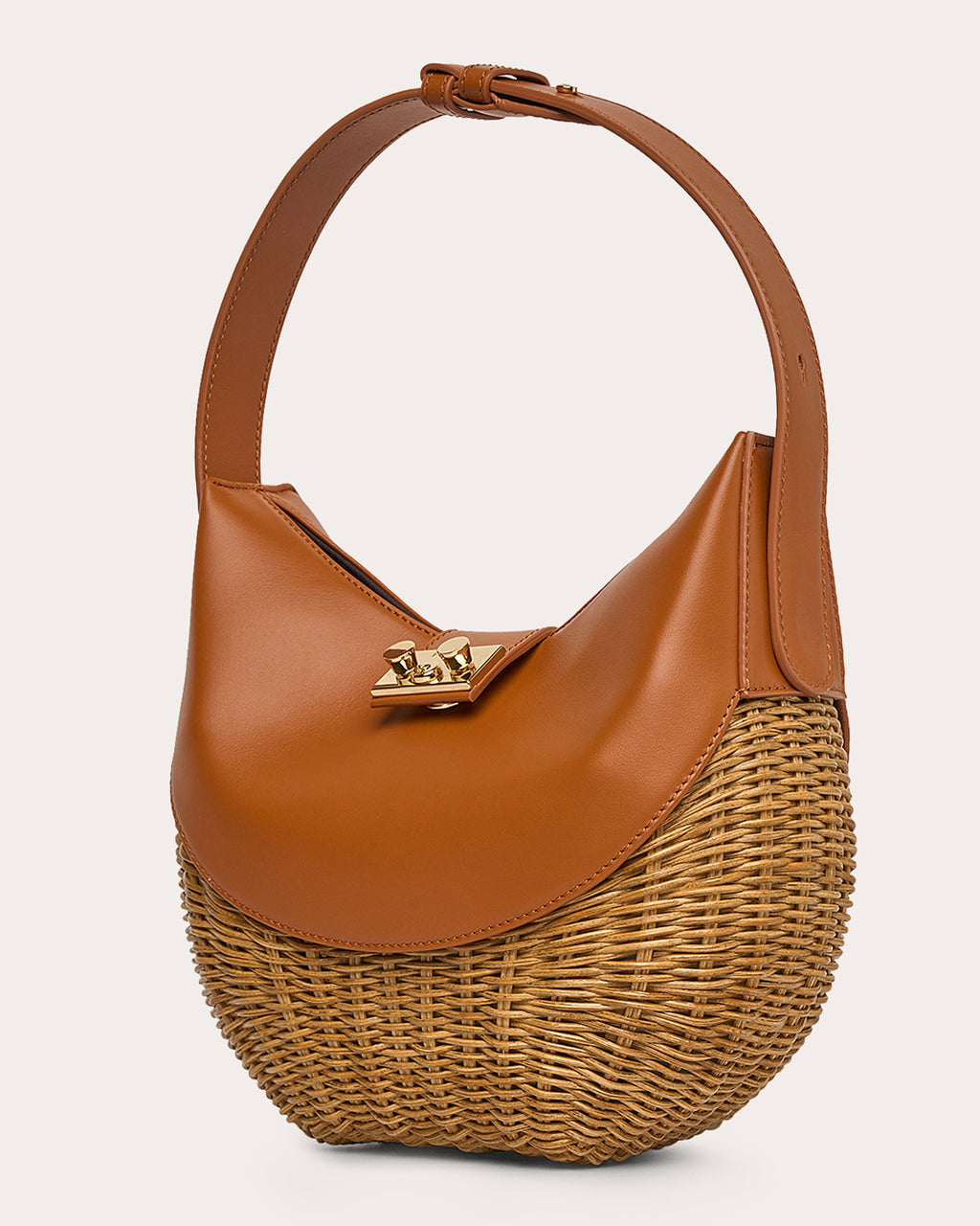 Laurelle Willow Leather & Wicker Shoulder Bag