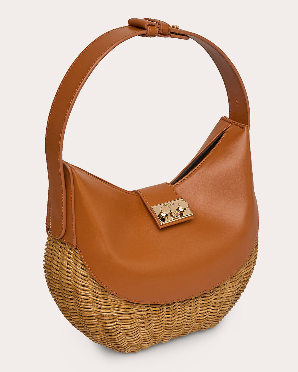 Laurelle Willow Leather & Wicker Shoulder Bag