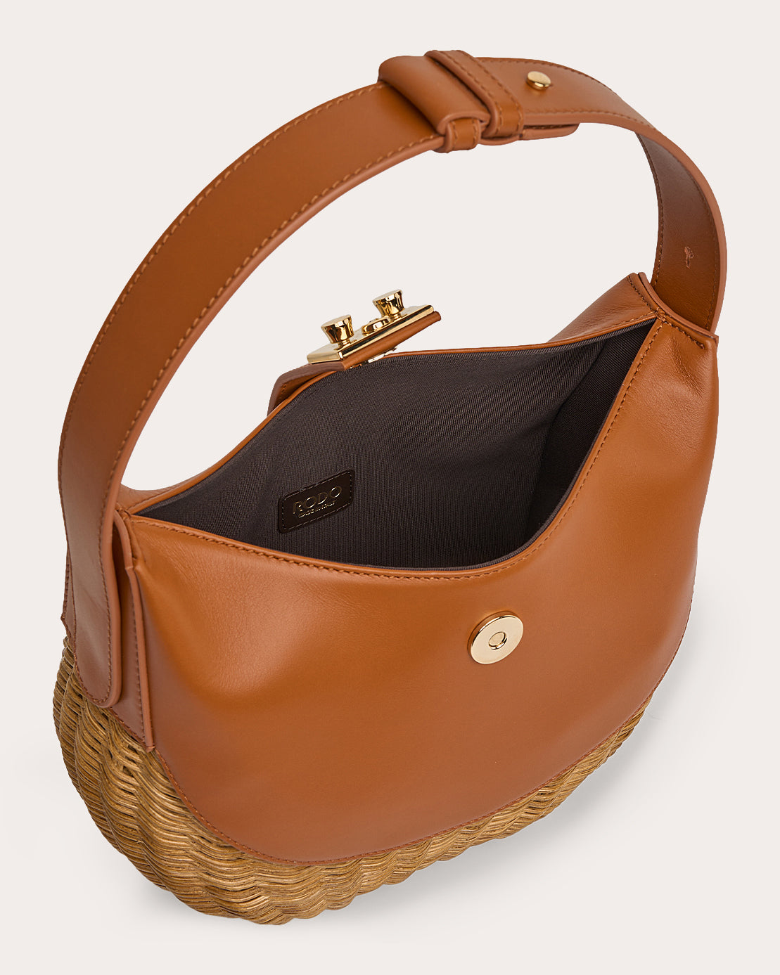 Laurelle Willow Leather & Wicker Shoulder Bag