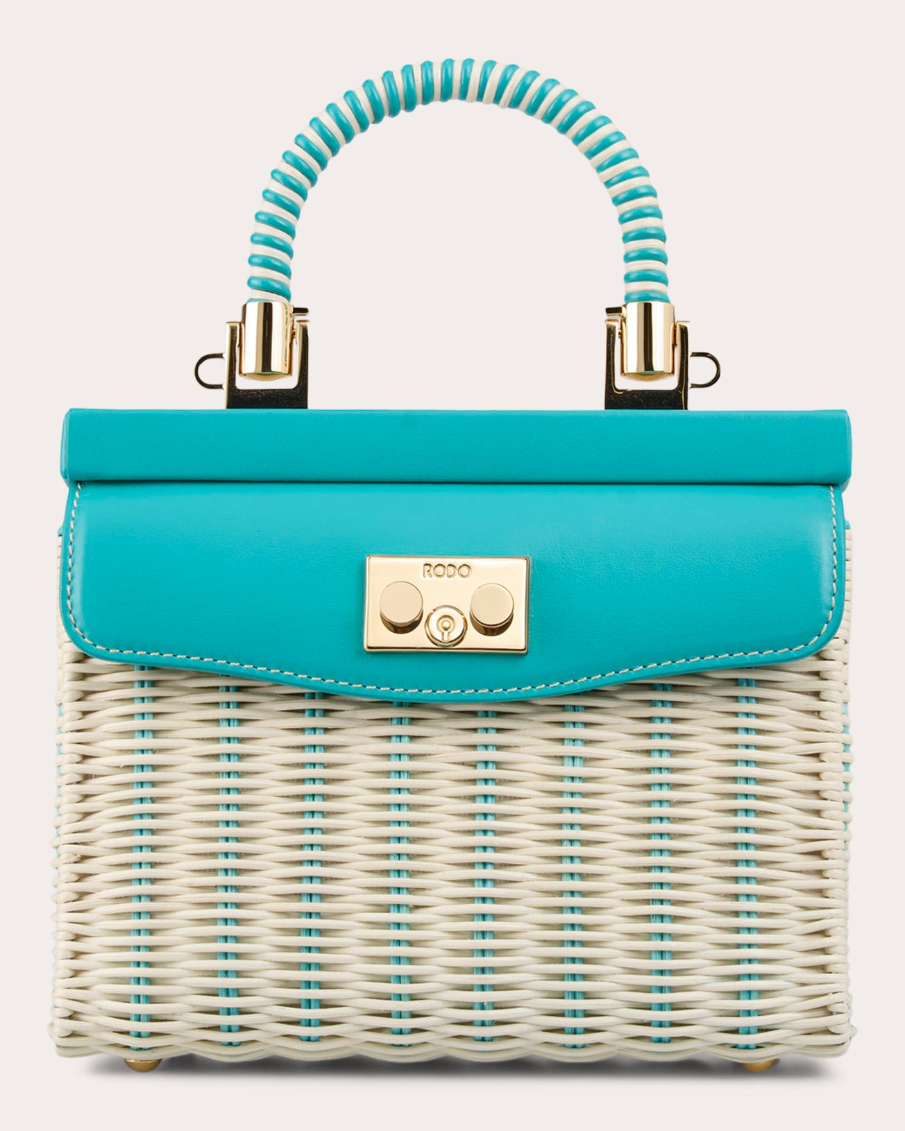 Small Paris Woven Wicker Leather Handbag