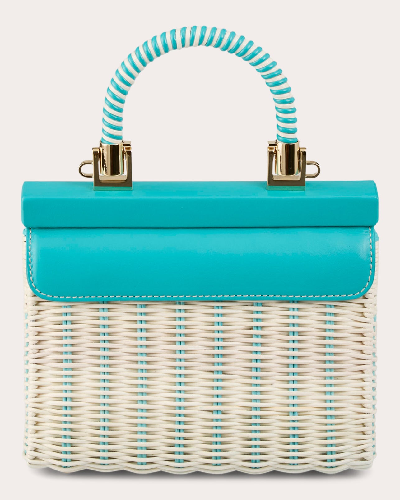 Small Paris Woven Wicker Leather Handbag