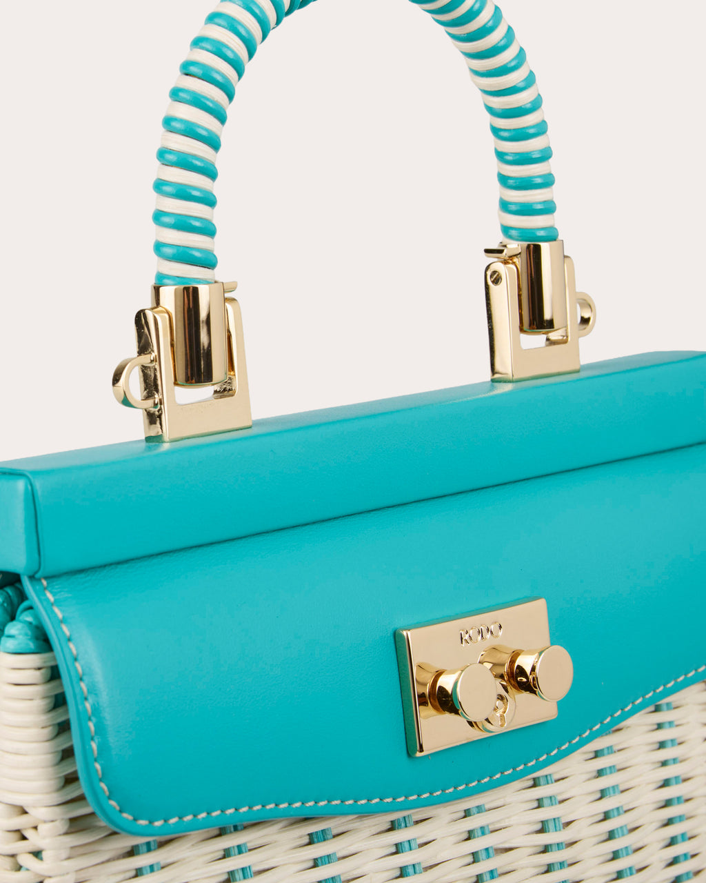 Small Paris Woven Wicker Leather Handbag