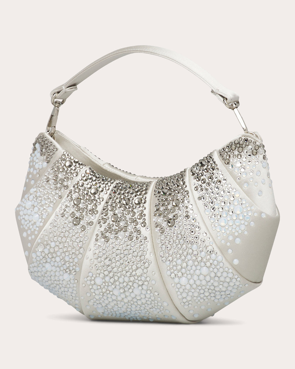 Croissant Satin Crystal Handbag