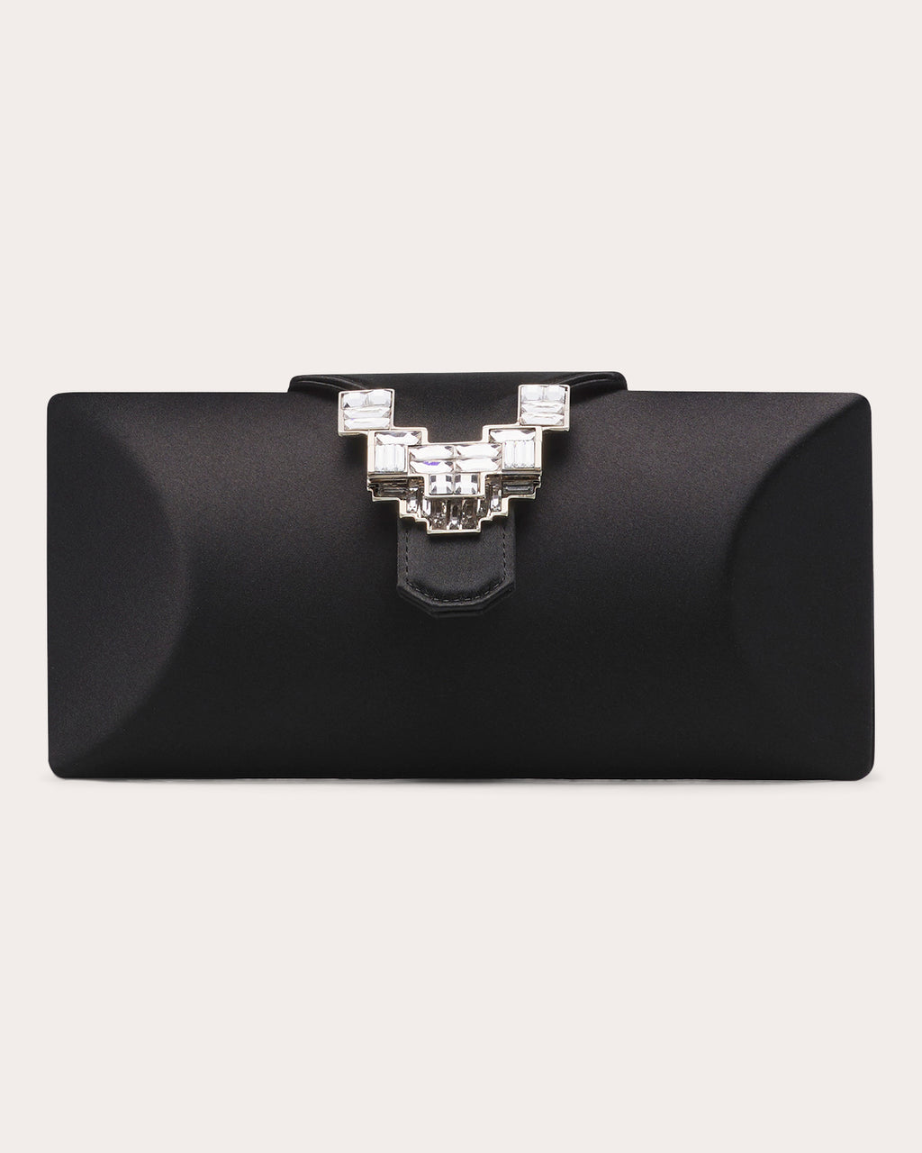 Tube Jewel Satin Clutch