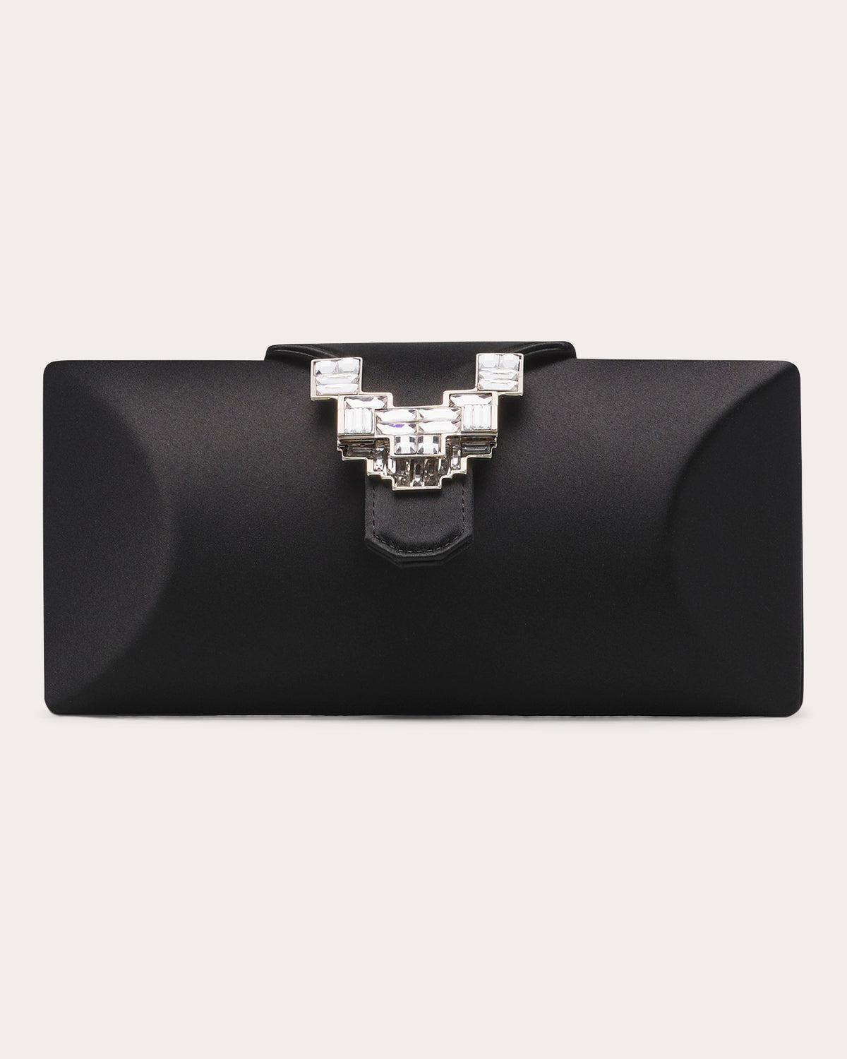 Tube Jewel Satin Clutch