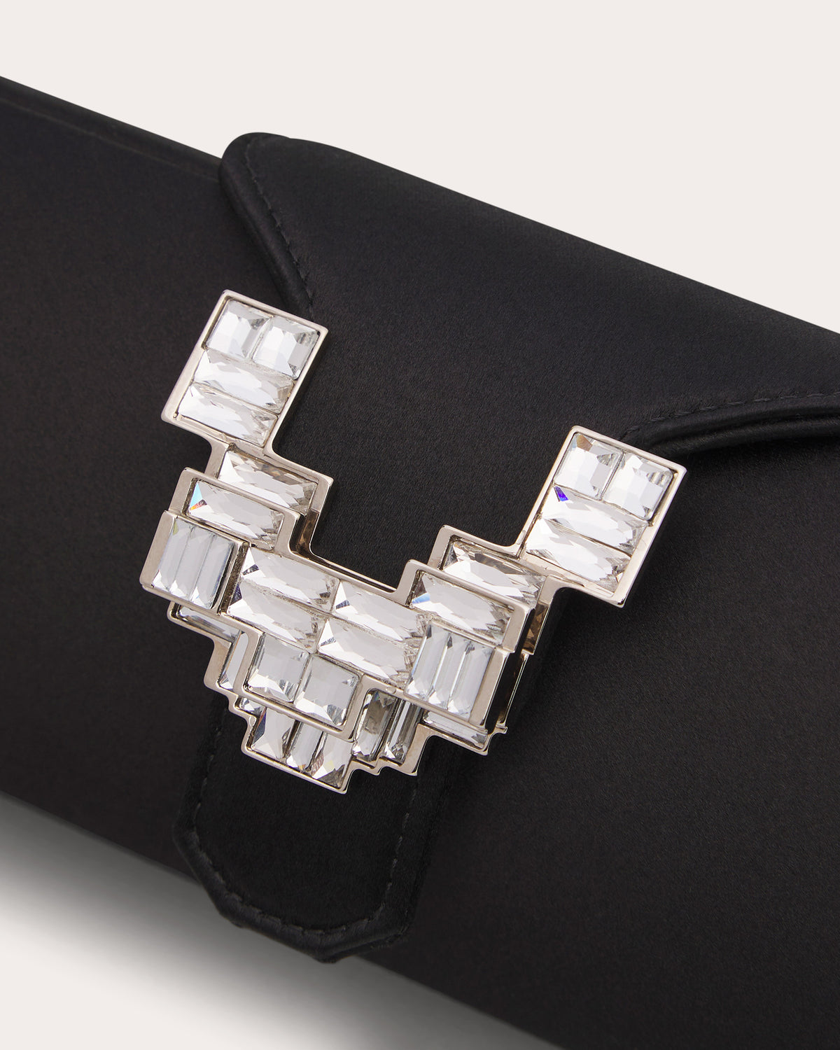 Tube Jewel Satin Clutch
