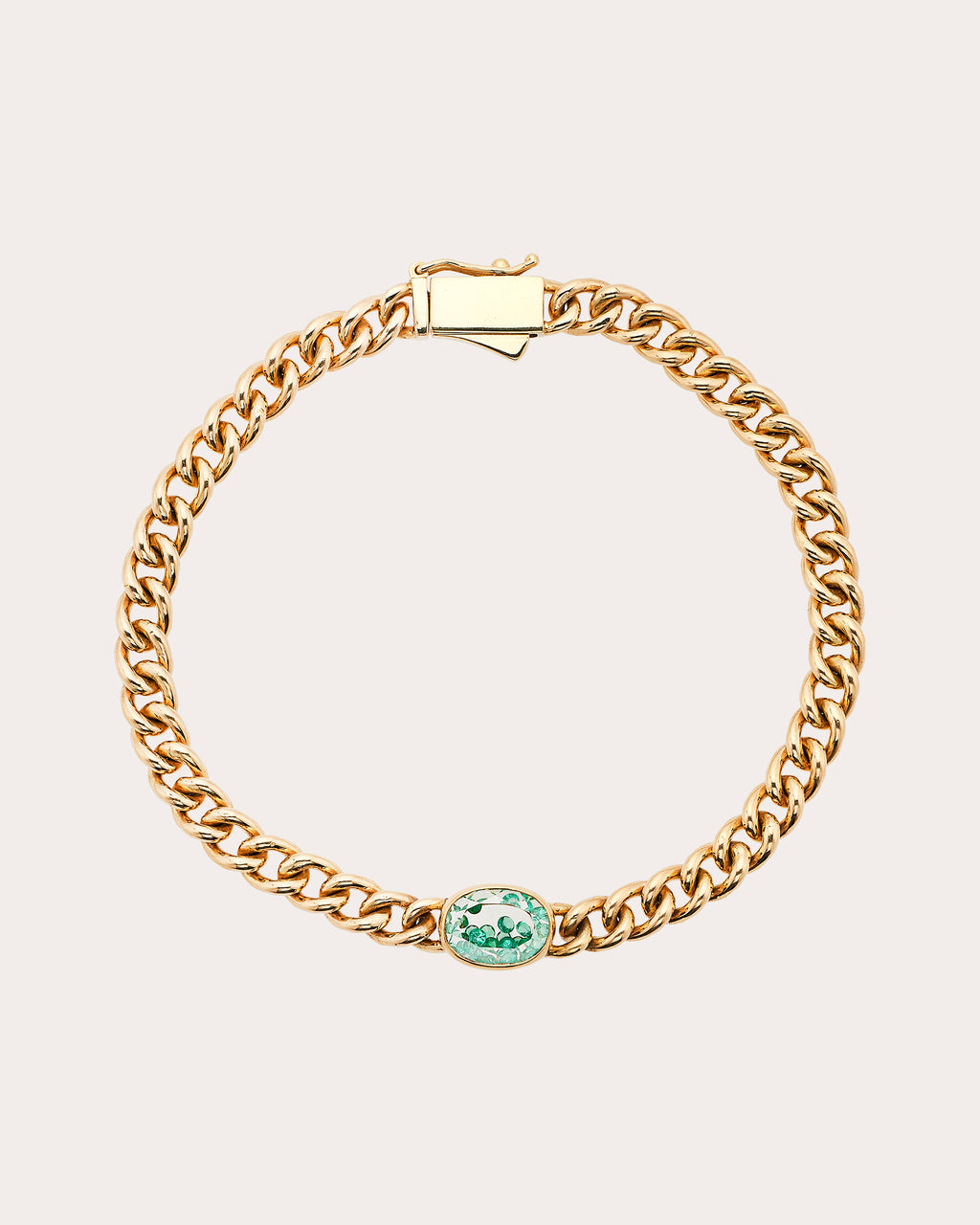 Emerald & 18k Gold Unidinho Shaker Link Bracelet