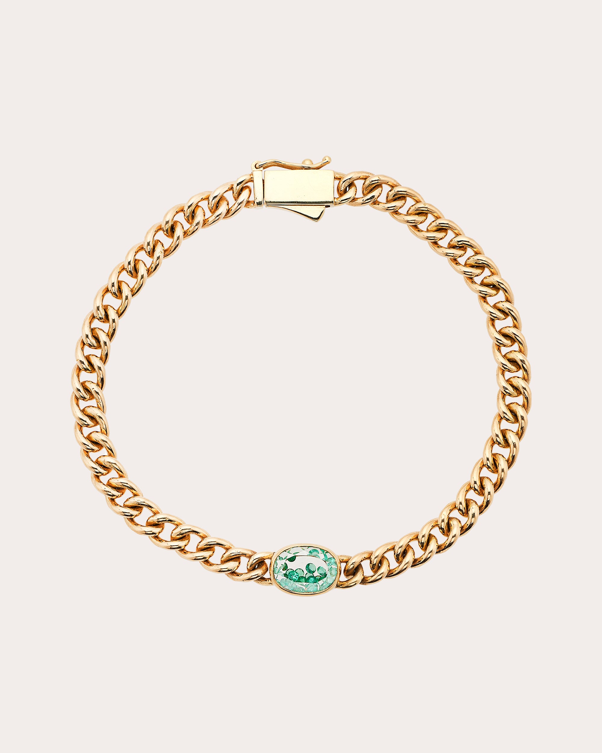 Emerald & 18k Gold Unidinho Shaker Link Bracelet