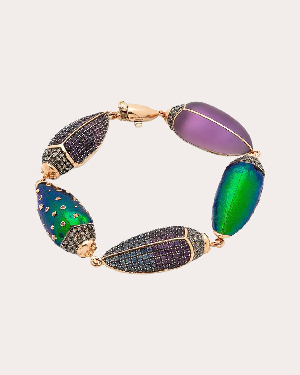 Big Scarab Wing Pavé Bracelet
