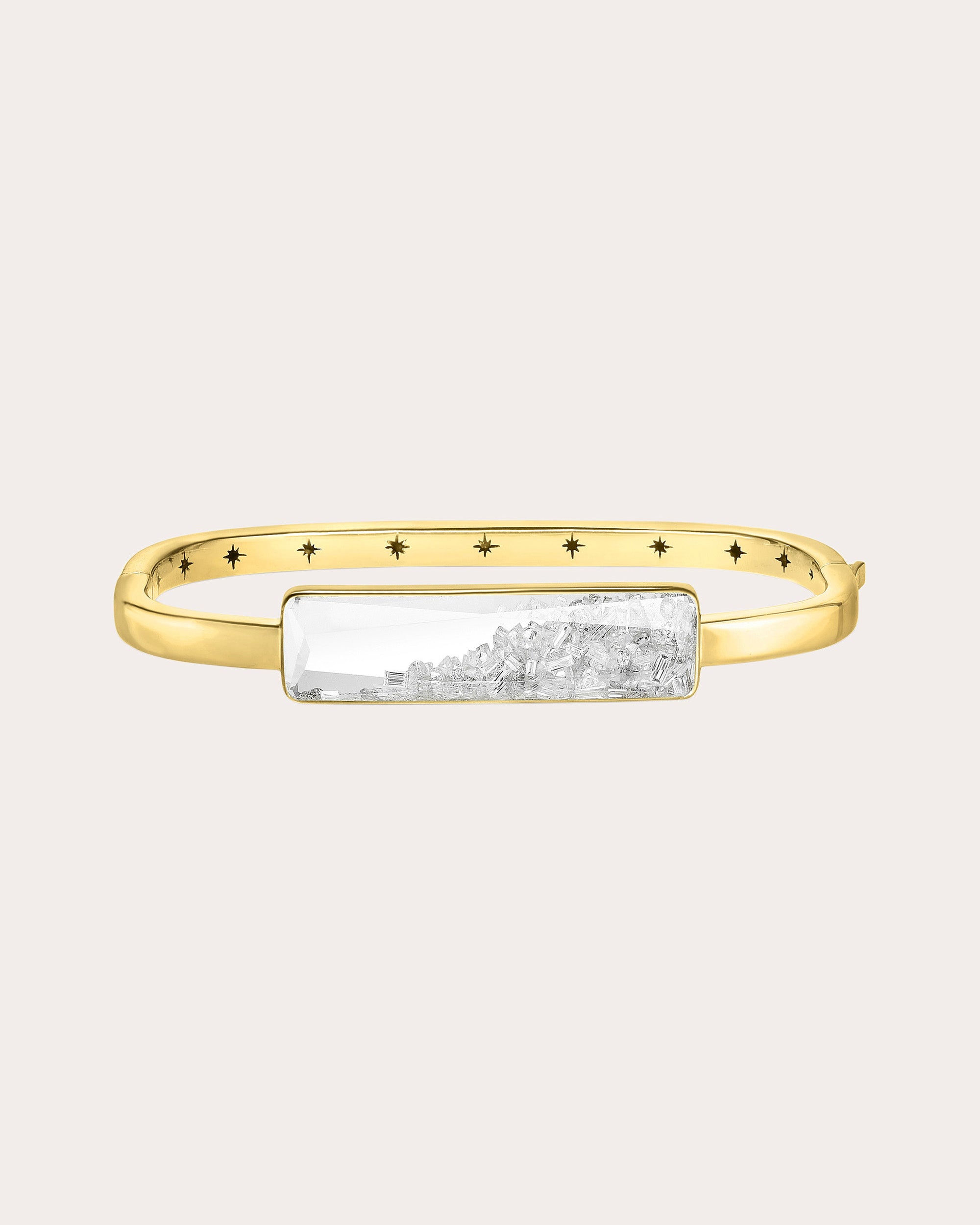 Core 18K Gold Crystal and Diamond Shaker Bangle