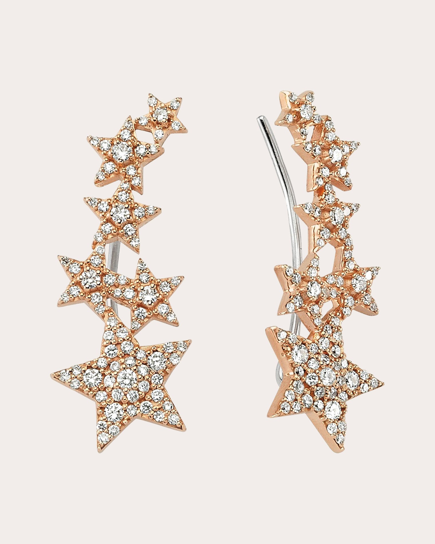 Diamond & 14k Rose Gold Sirius Star Earrings