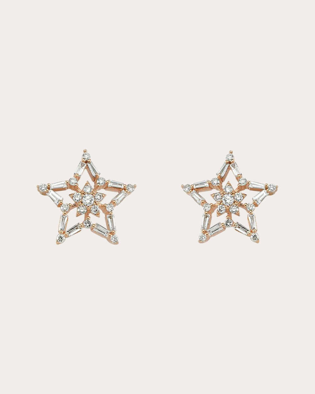 Diamond Sirius Star Stud Earrings