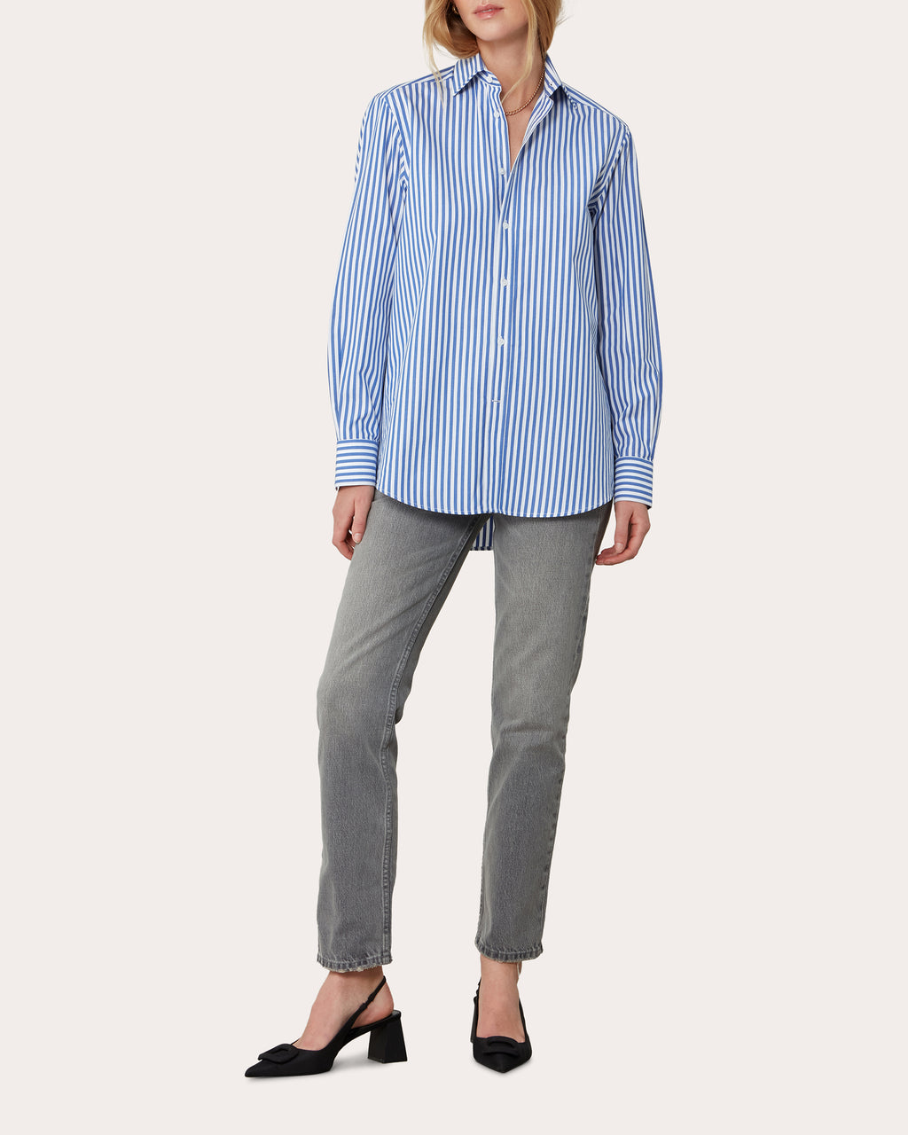 The Boyfriend Stripe Organic Poplin Shirt