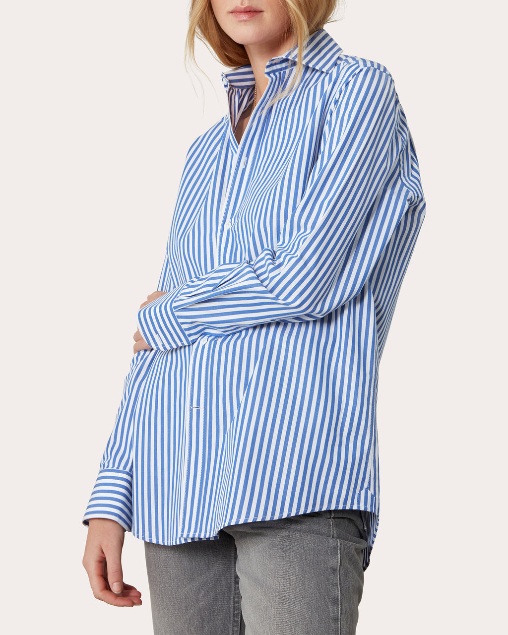 The Boyfriend Stripe Organic Poplin Shirt