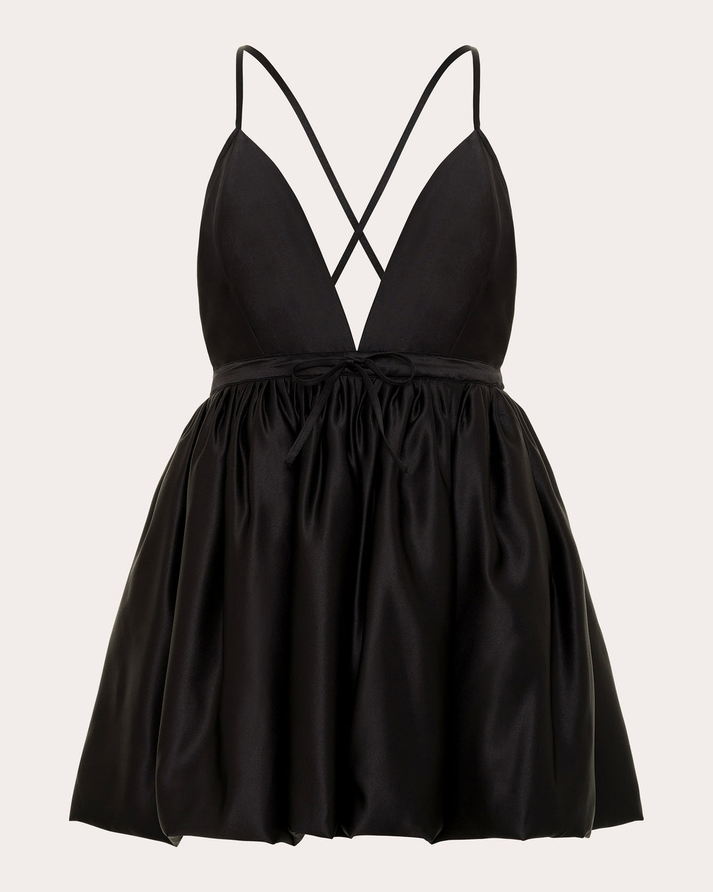 Martine Satin Bubble-Hem Mini Dress