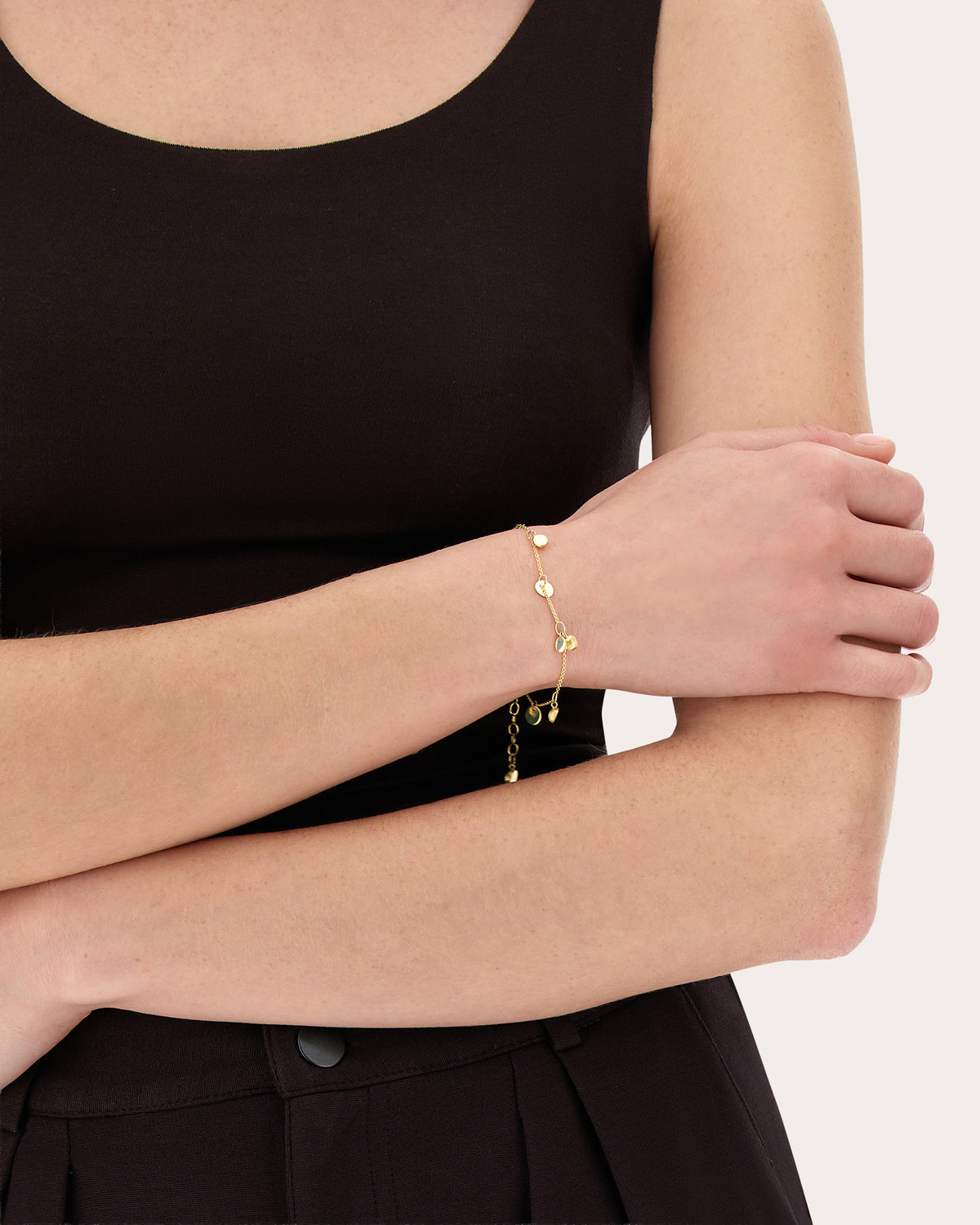 18k Gold Sway Irregular Station Bracelet