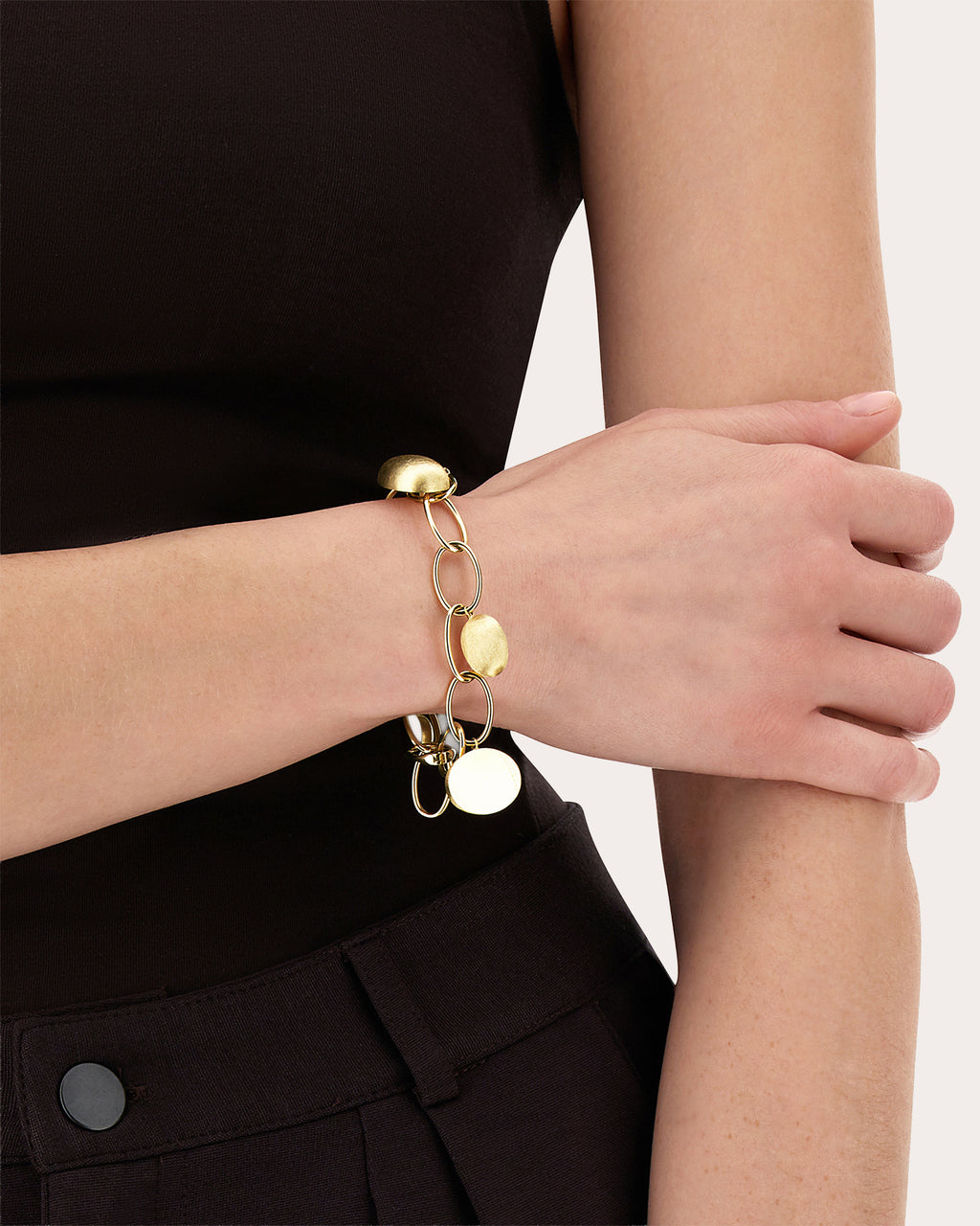 18k Gold Large Link Sway Bracelet