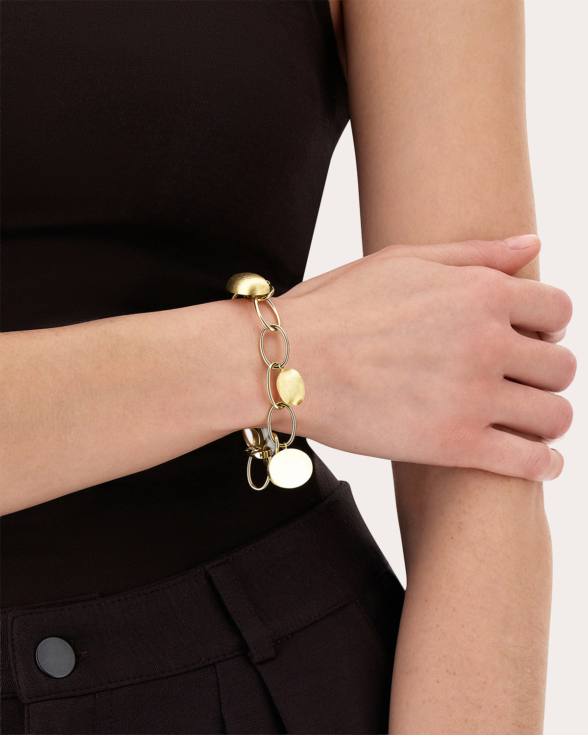 18k Gold Large Link Sway Bracelet