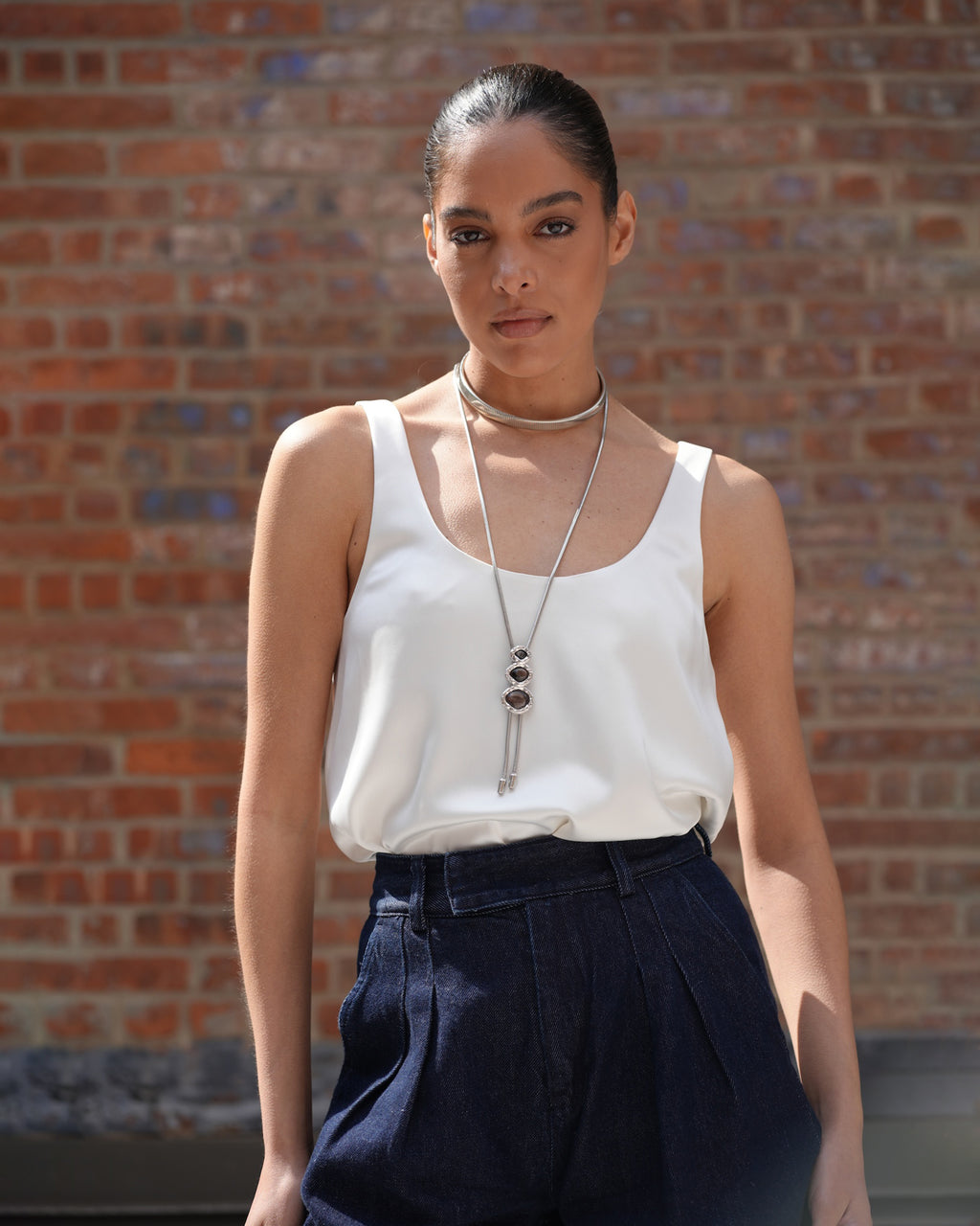 Gray Pearl Merriam Bolo Necklace