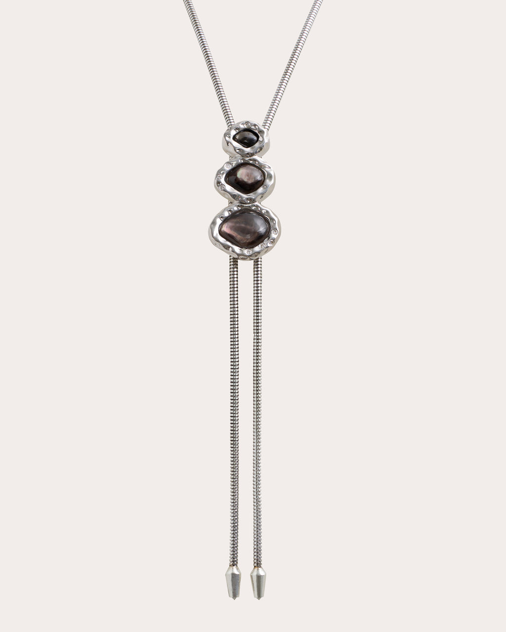 Gray Pearl Merriam Bolo Necklace