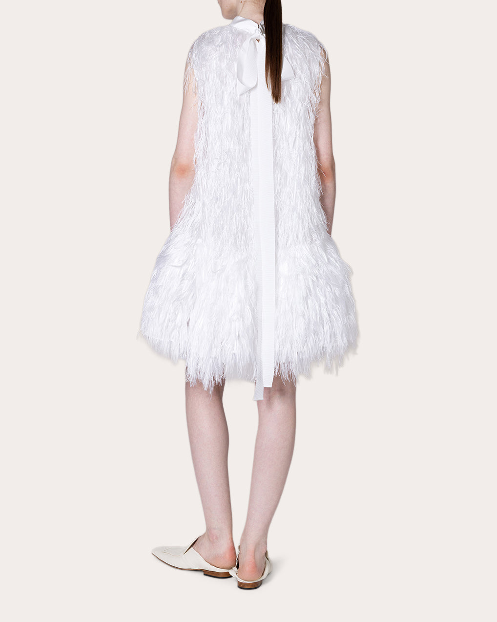 Odette Feathered Drop-Waist Dress