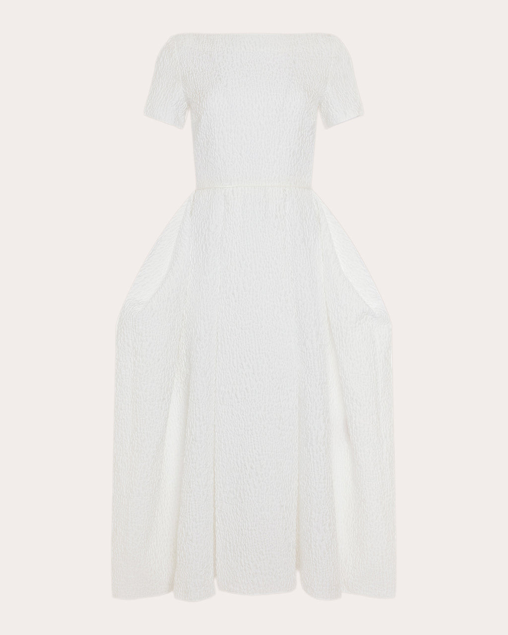 Vaela Cloqué Fit & Flare Midi Dress