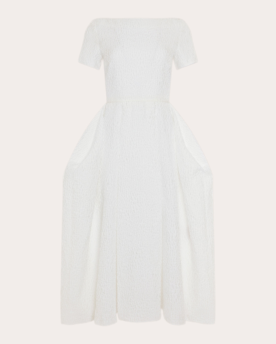 Vaela Cloqué Fit & Flare Midi Dress