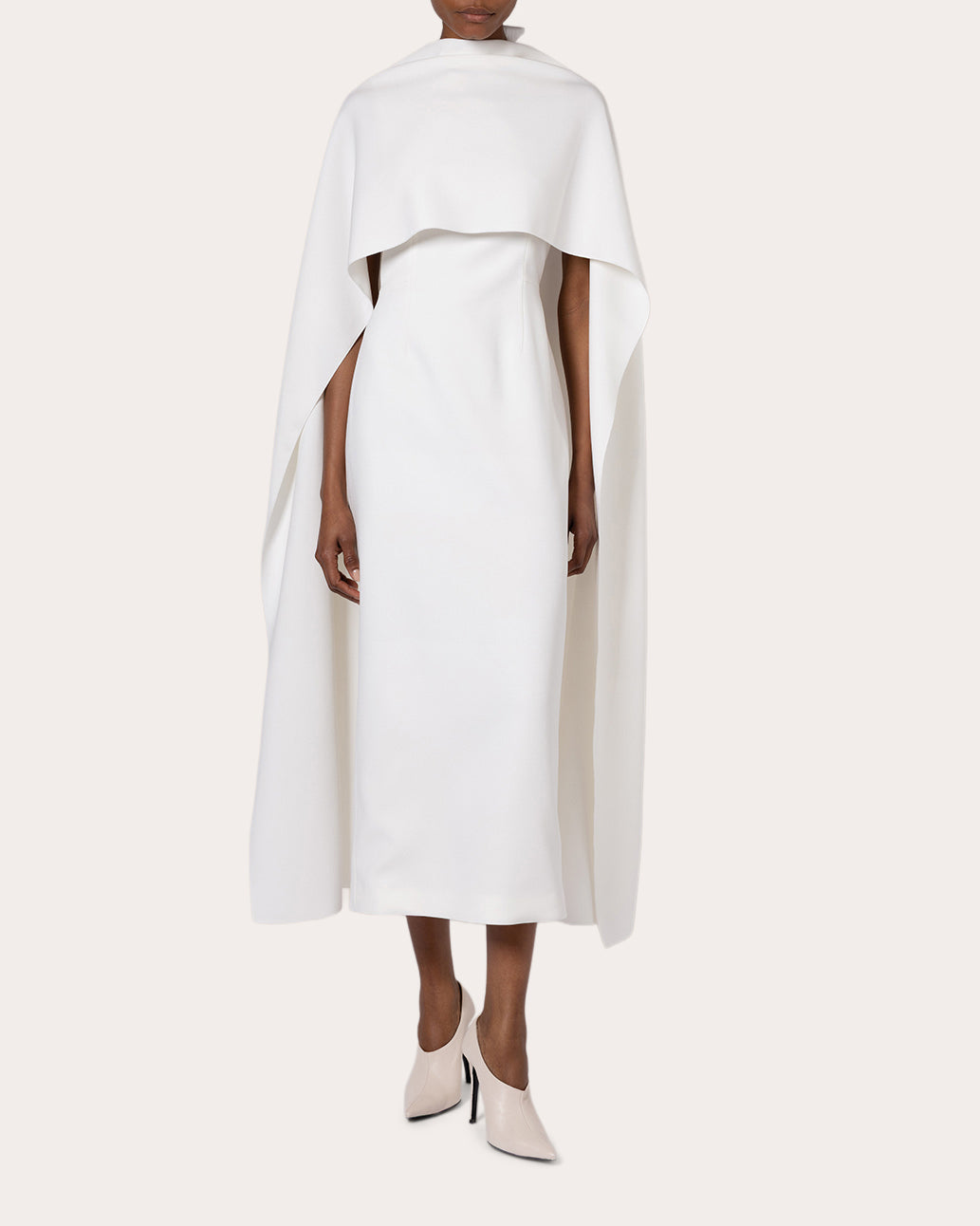 Elina Crepe Cape Midi Dress