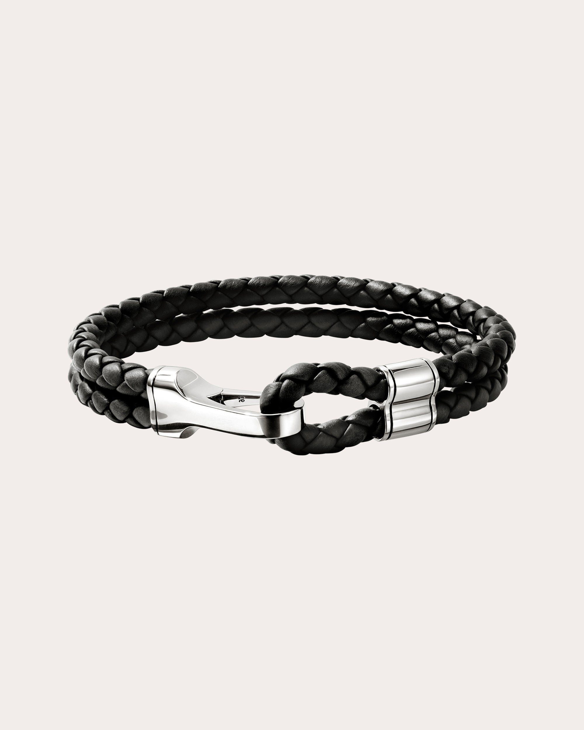 Leather Double Hook Clasp Bracelet