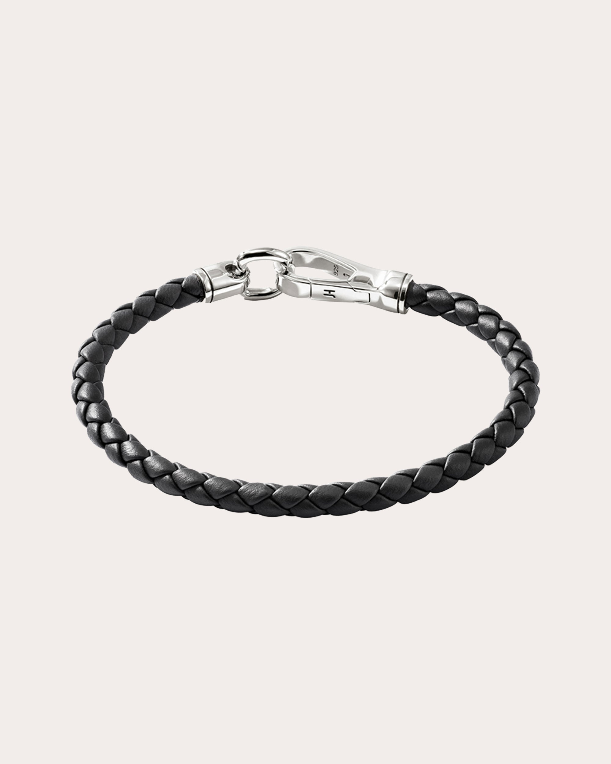 Leather Slim Hook Clasp Bracelet