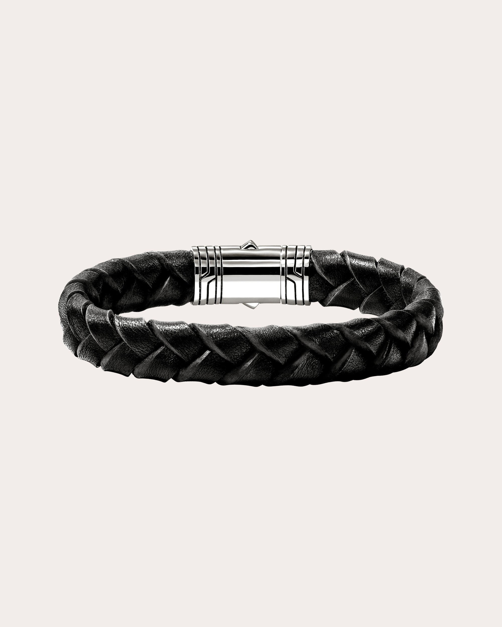 Black Braided Leather Bracelet