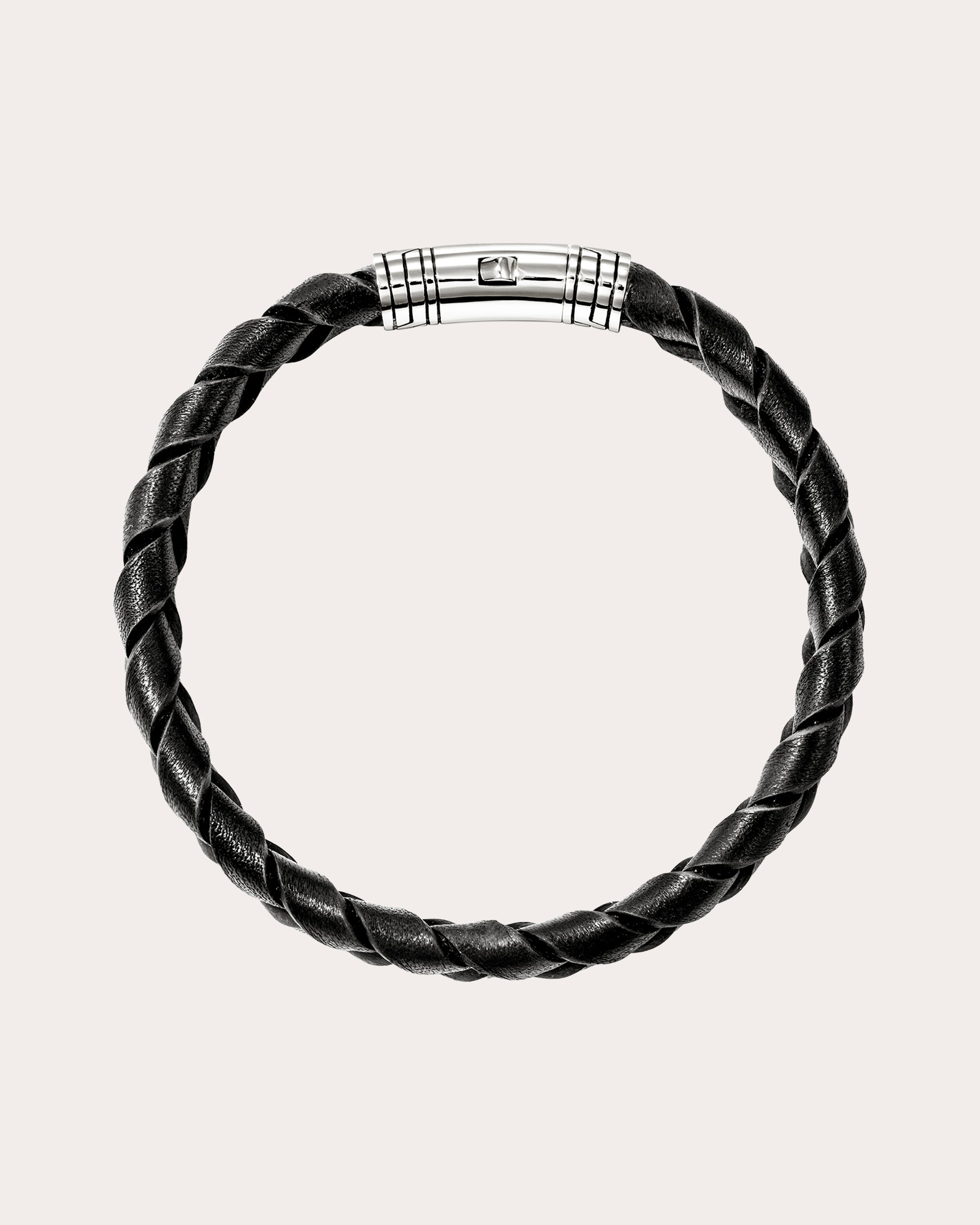 Black Braided Leather Bracelet