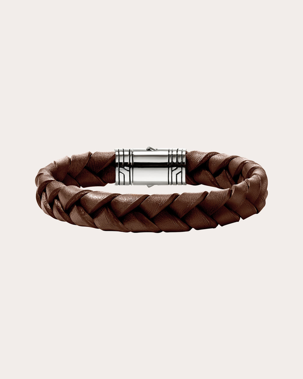 Brown Braided Leather Bracelet