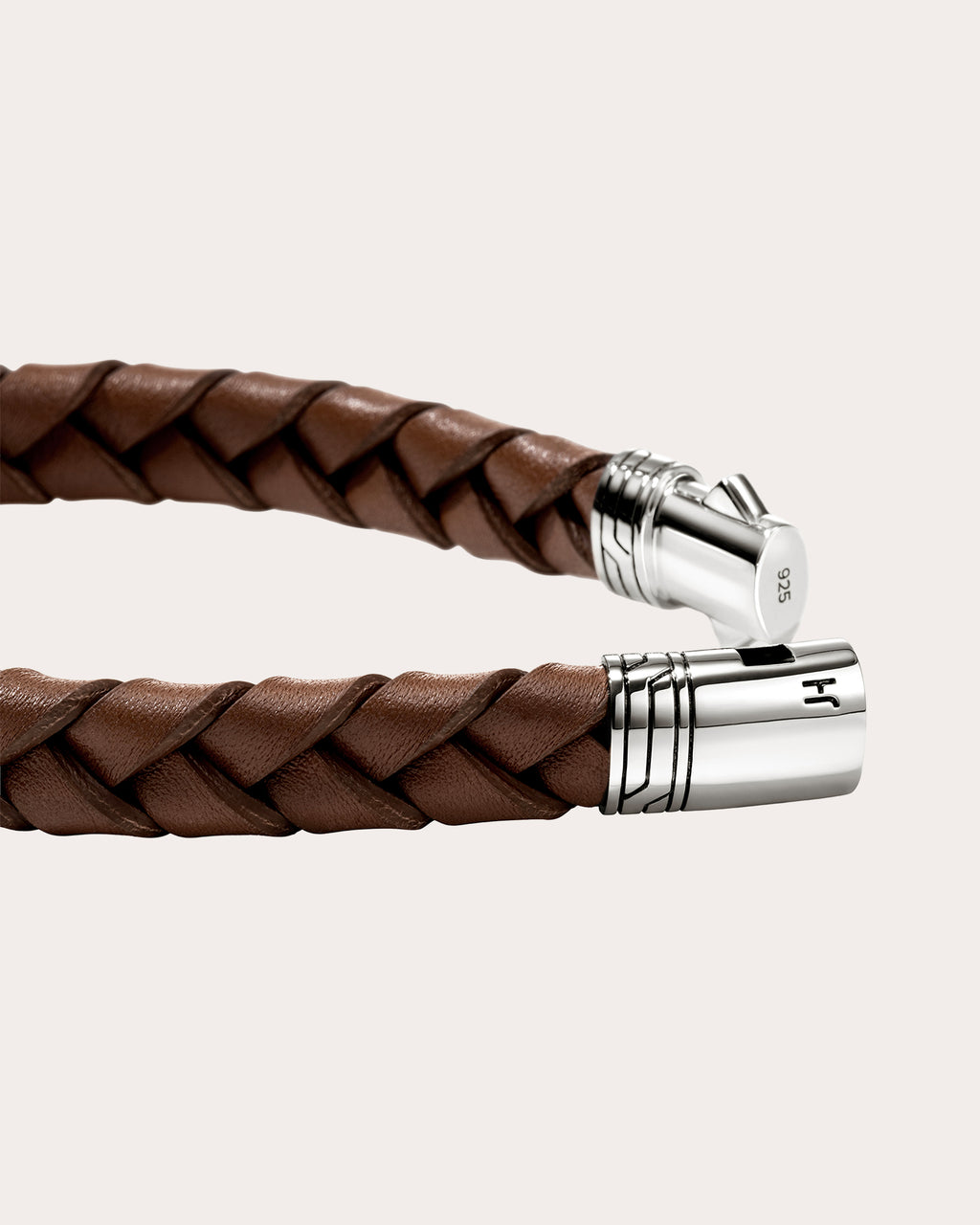 Brown Braided Leather Bracelet
