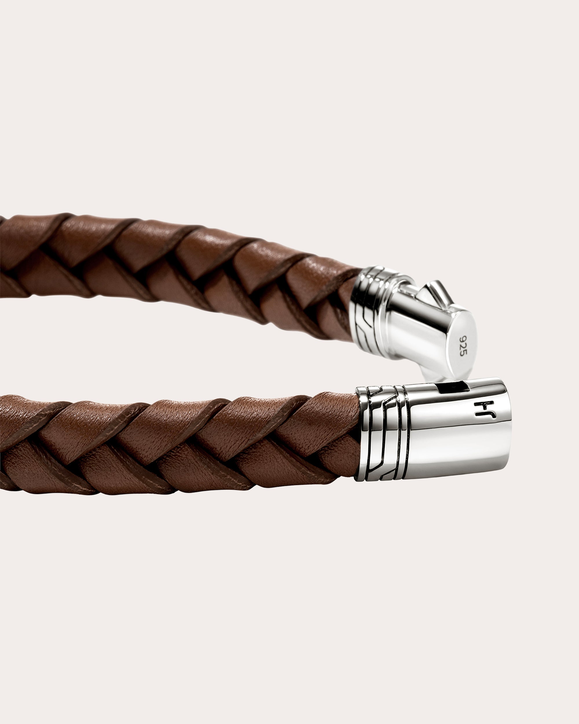 Brown Braided Leather Bracelet