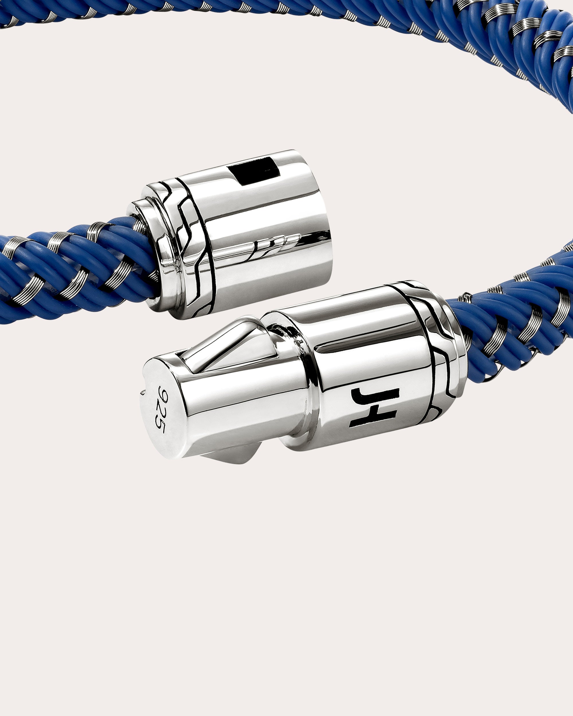 Blue Rubber Cord Bracelet