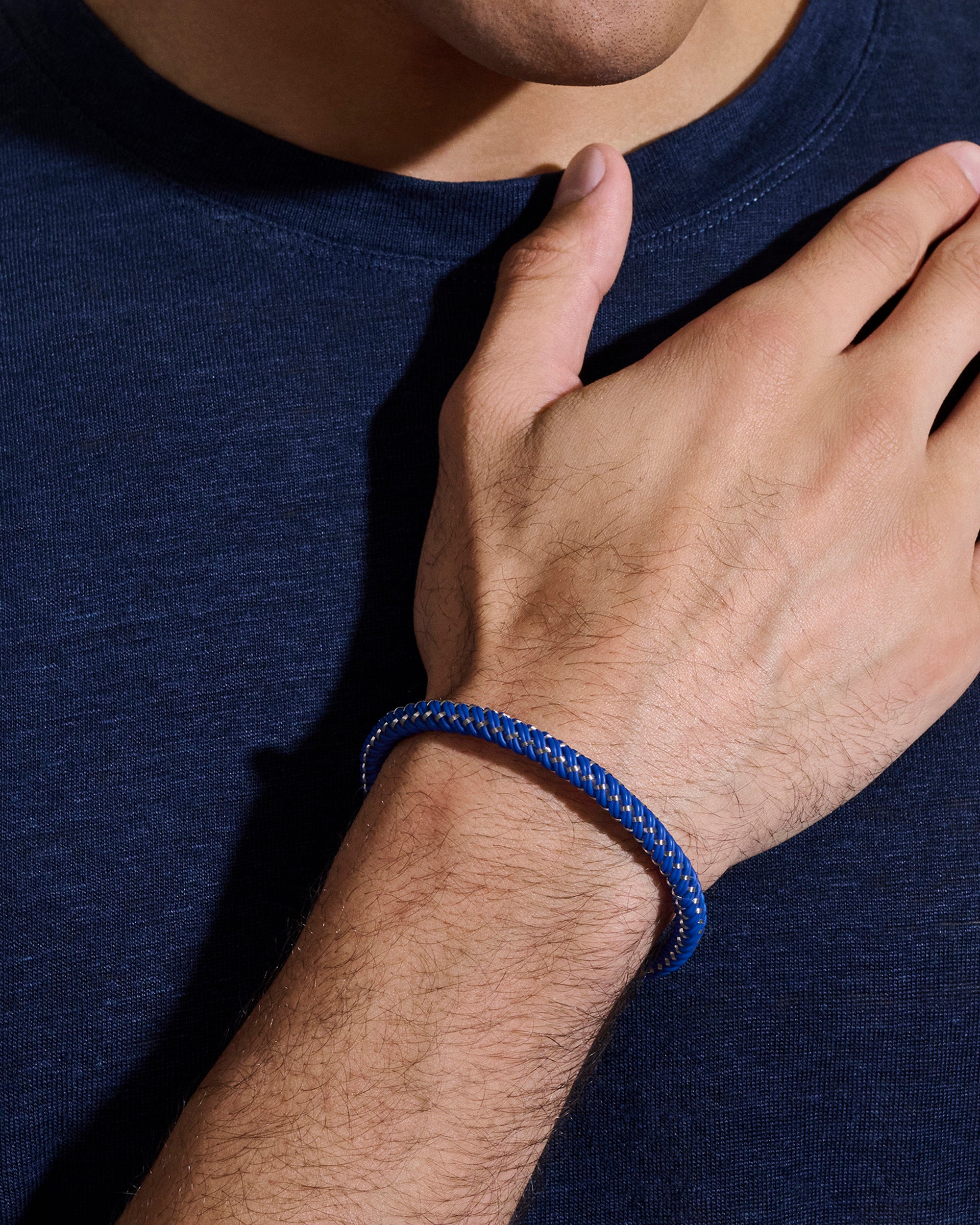 Blue Rubber Cord Bracelet