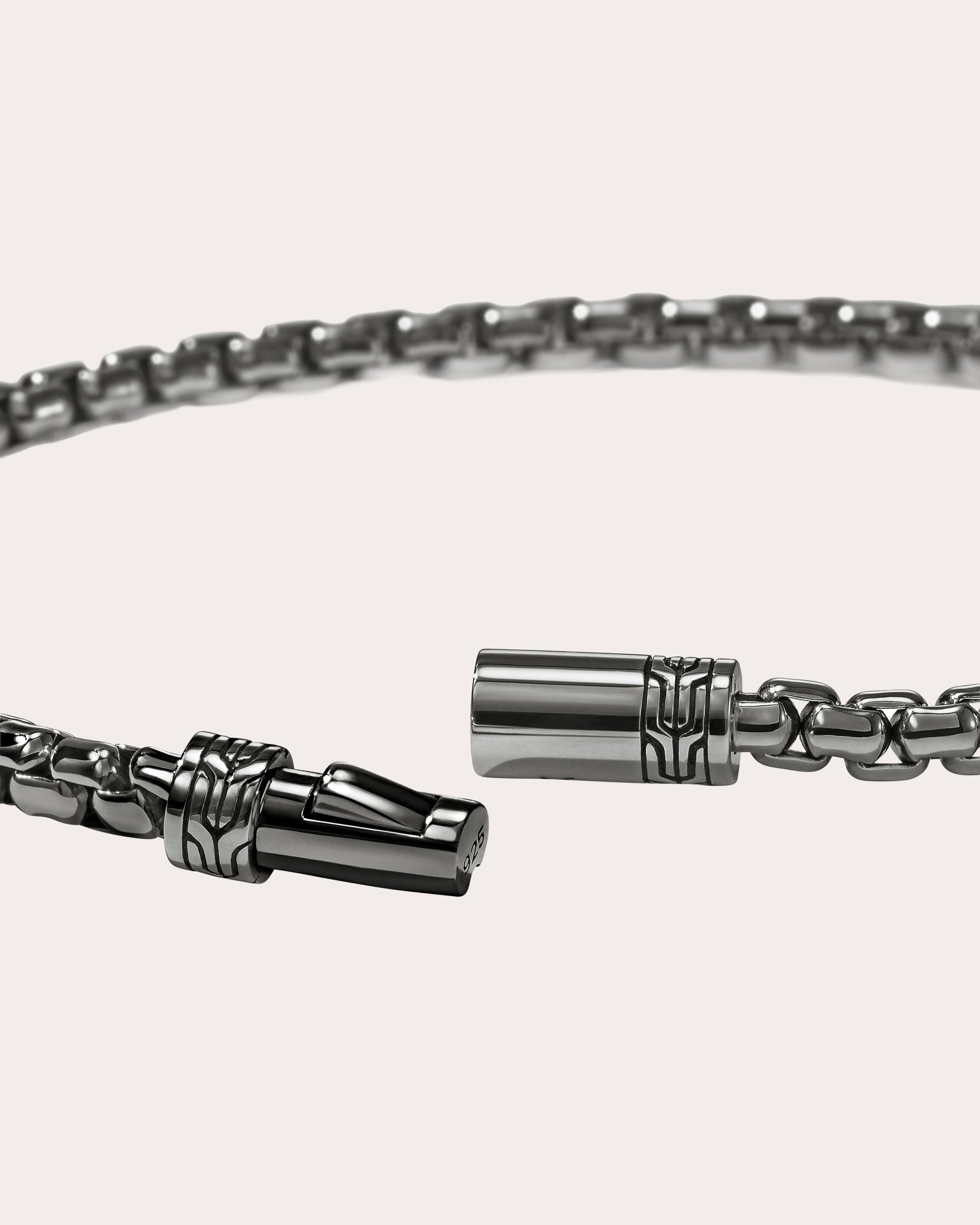 3.7mm Blackened Box Chain Bracelet