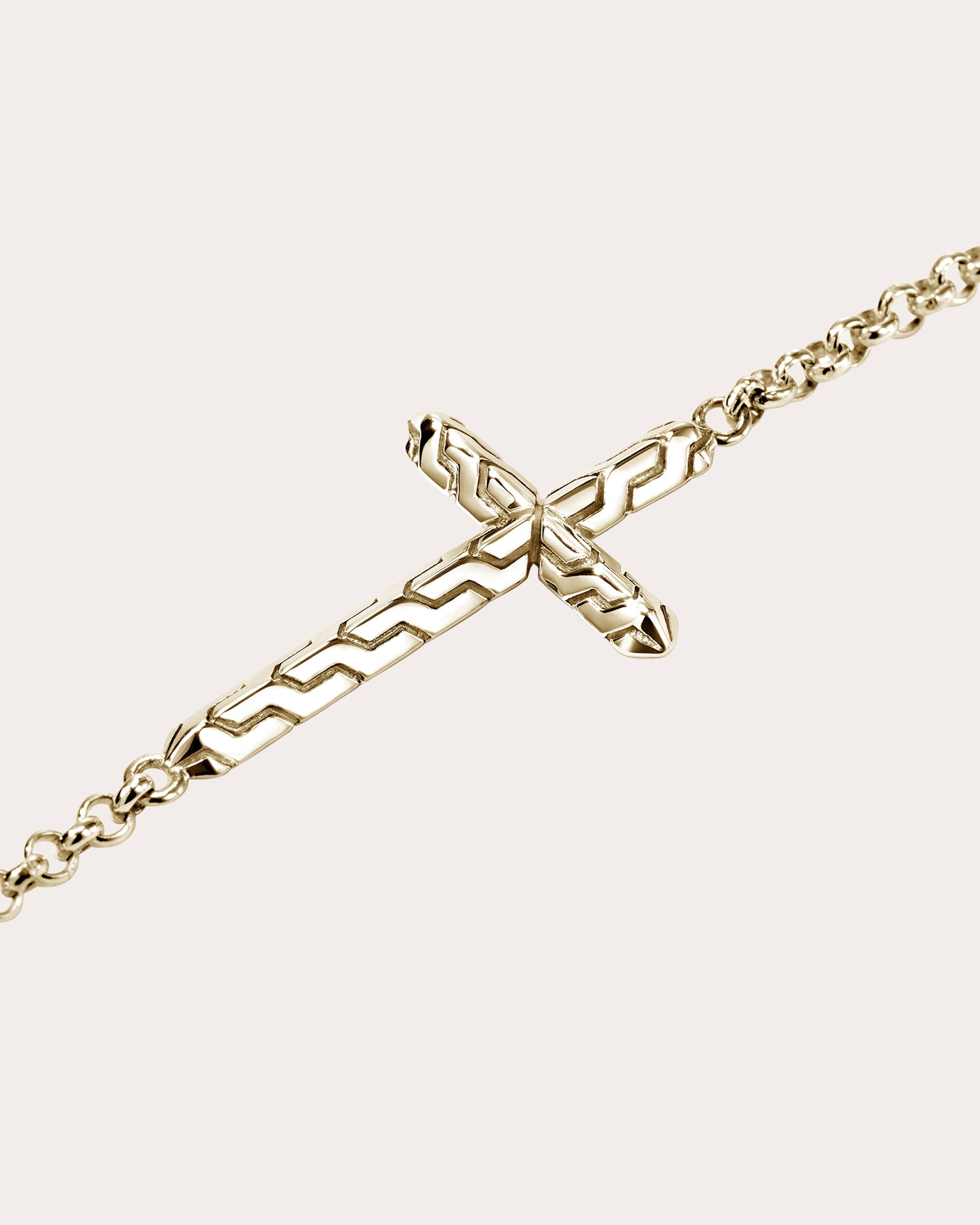 14k Gold JH Essential Cross Bracelet
