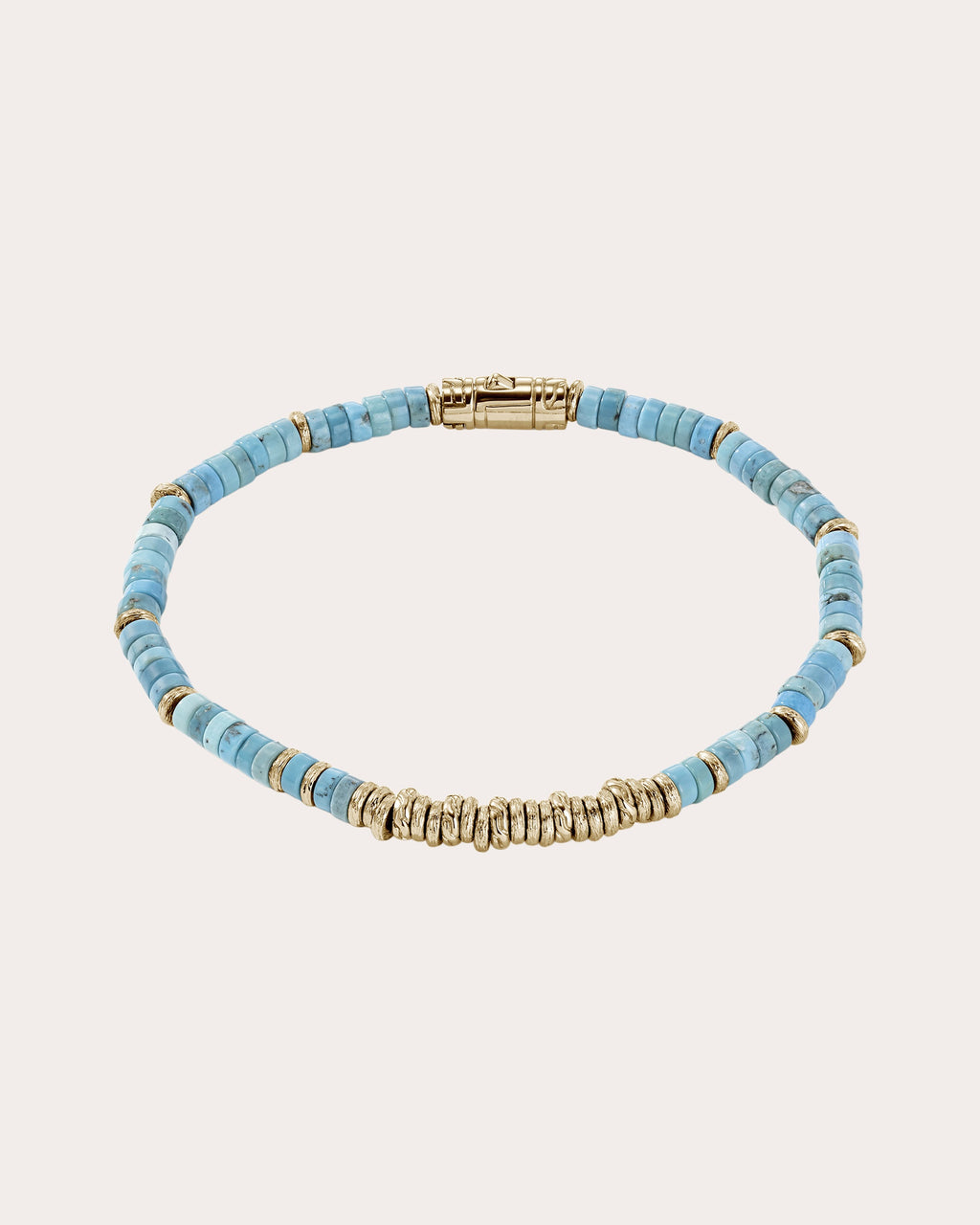 Turquoise & 14k Gold Heishi Bracelet