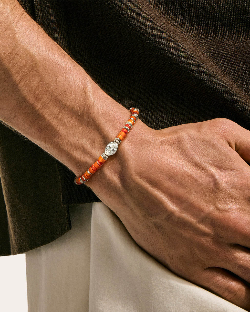 Oyster Shell & Diamond JH Lovestruck™ Heishi Bracelet