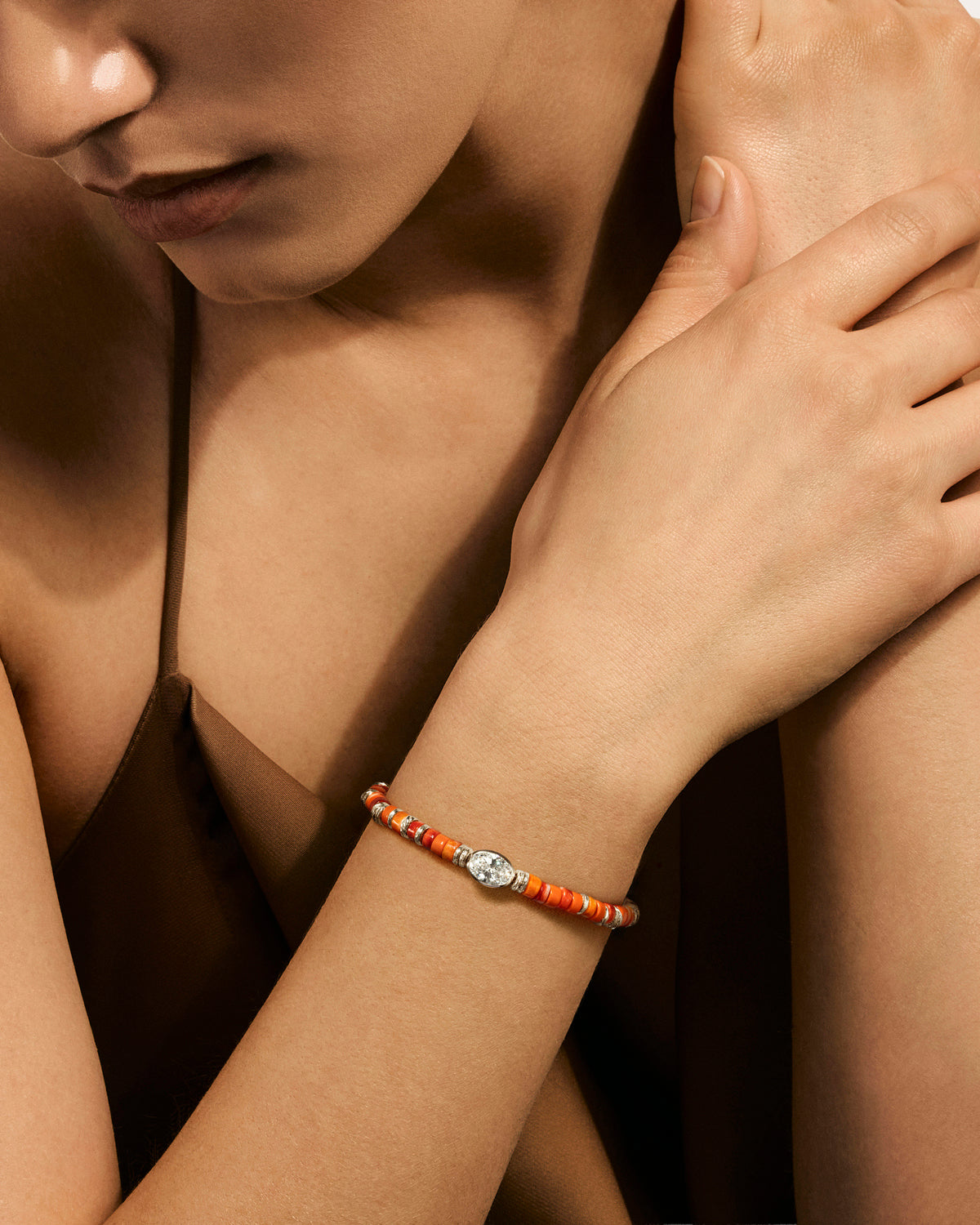 Oyster Shell & Diamond JH Lovestruck™ Heishi Bracelet