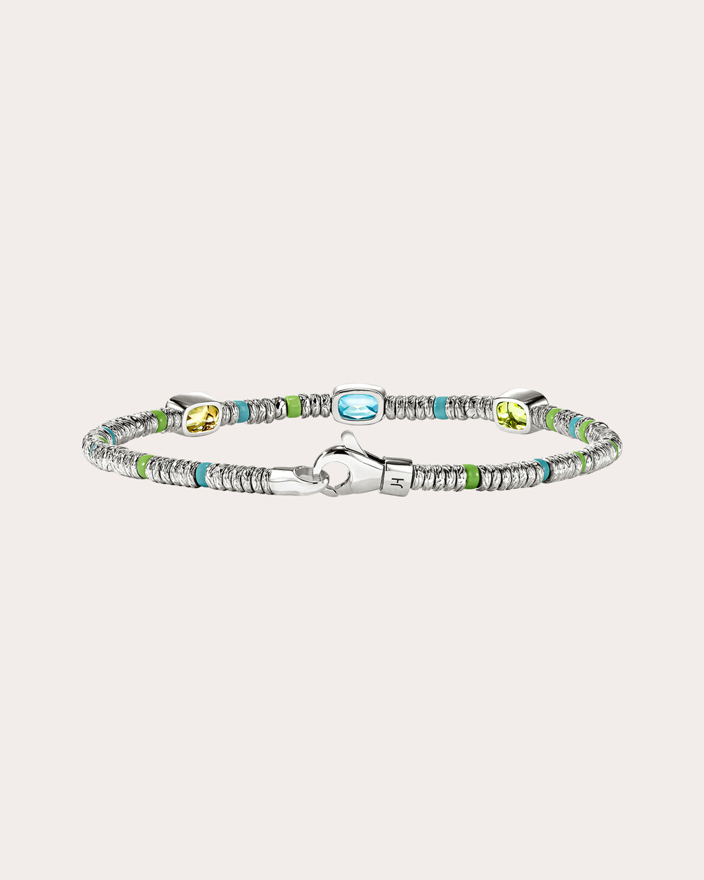 Peridot & Lemon Quartz Heishi Gem Bracelet