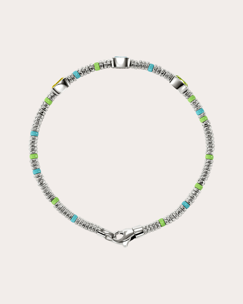 Peridot & Lemon Quartz Heishi Gem Bracelet