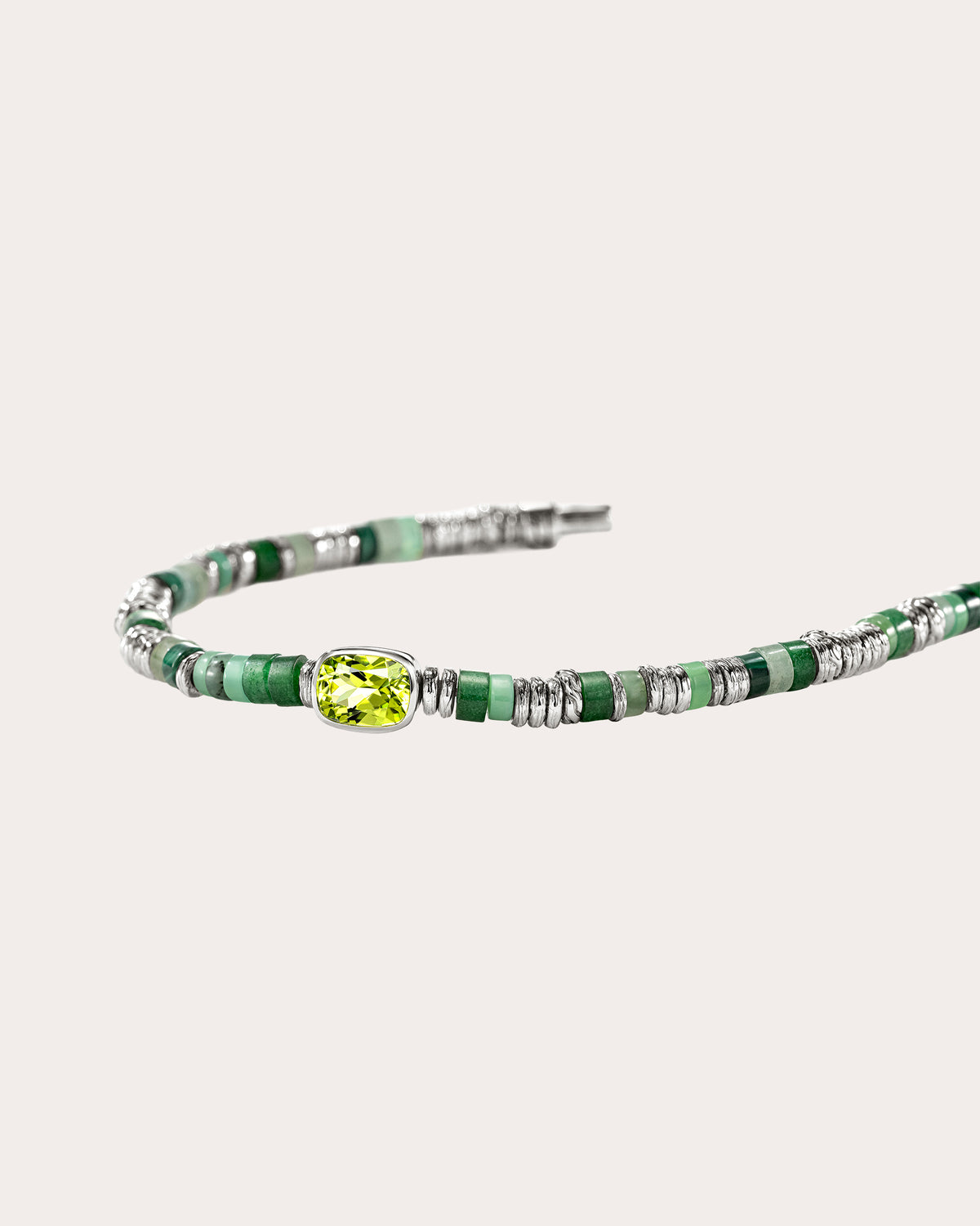 Peridot Heishi Gem Bracelet